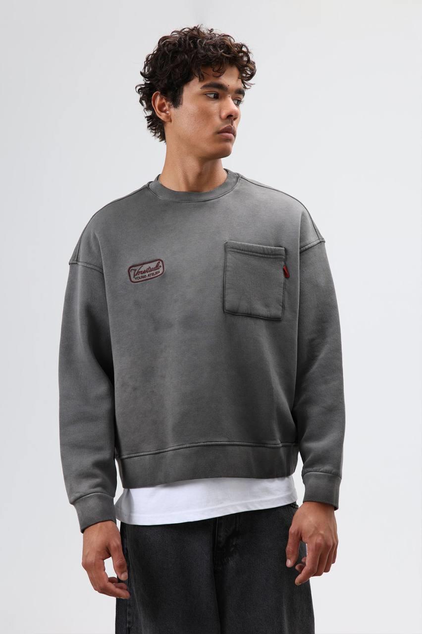 Wholesale Men's Black Sweatshirt  1604W26-V70-124