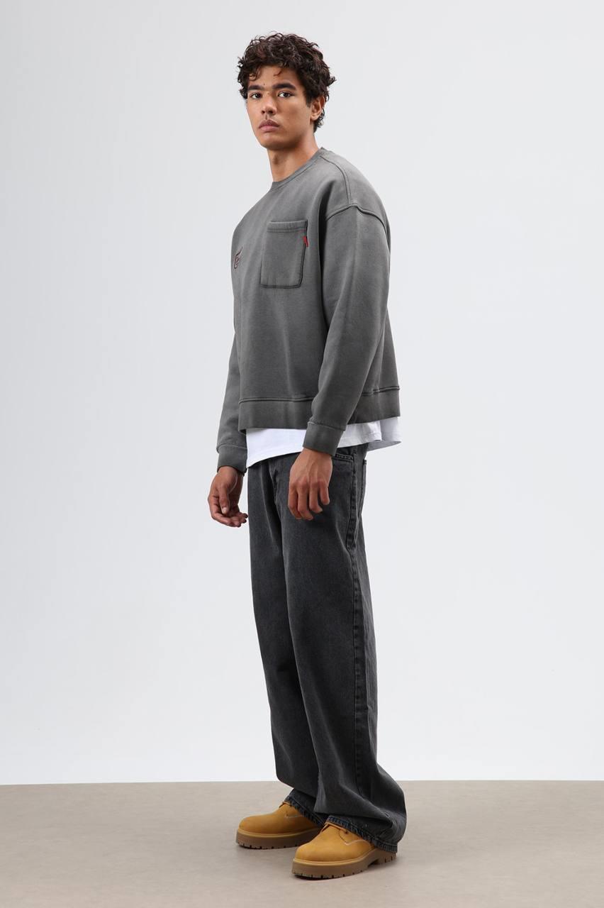 Wholesale Men's Black Sweatshirt  1604W26-V70-124