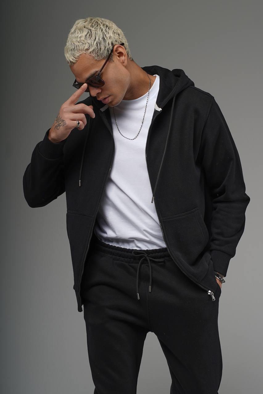 Wholesale Men's Black Tracksuit 1690W26-121