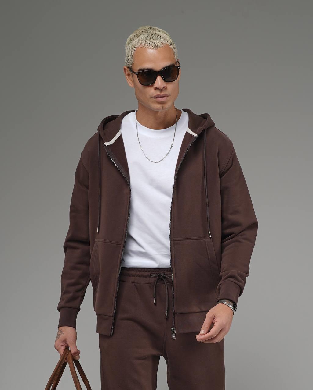 Wholesale Men's Brown Tracksuit 1690W26-121