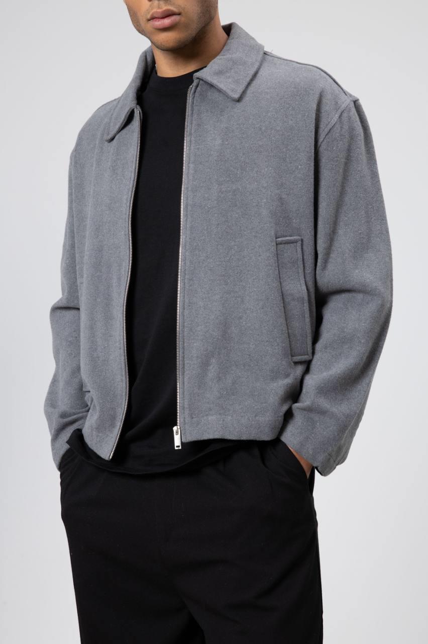 Wholesale Men's Gray Zip-Up Jacket  1604W26-V50-12