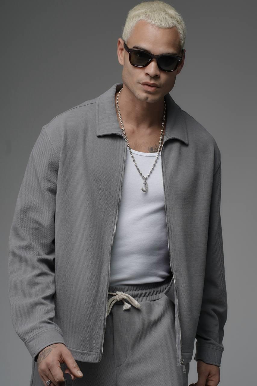 Wholesale Men's Gray Zip-Up Suit  1690W26-112