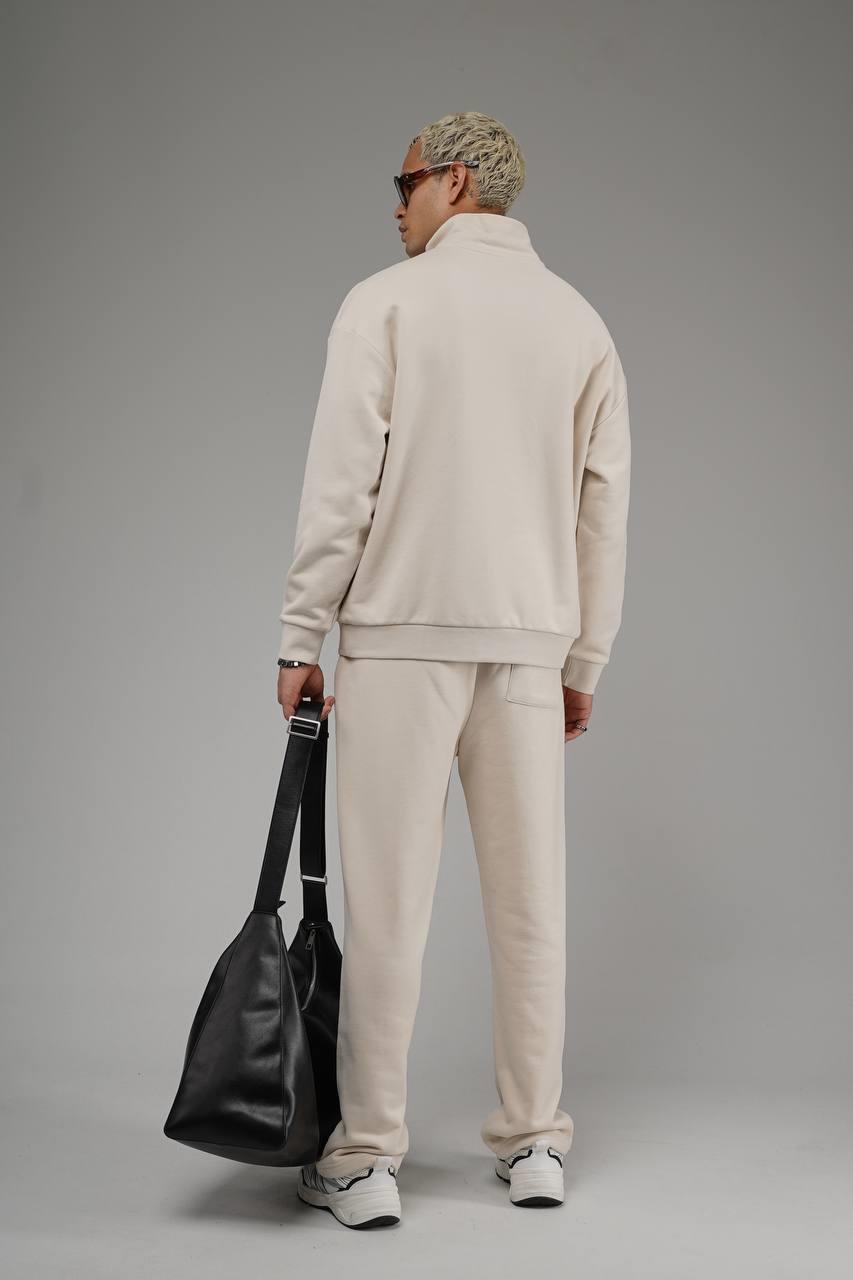 Wholesale Men's Light Beige Tracksuit 1690W26-120