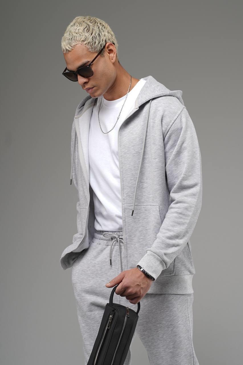 Wholesale Men's Light Gray Tracksuit 1690W26-121
