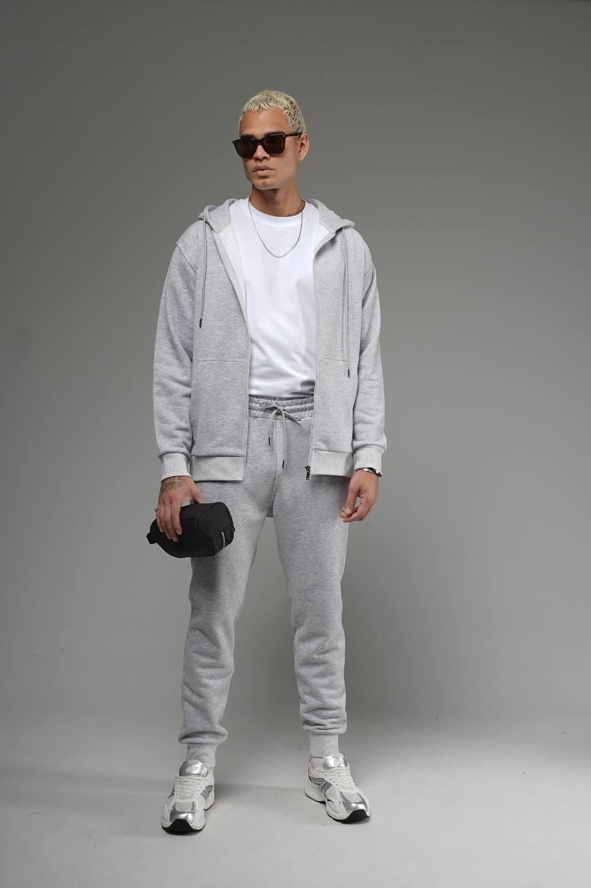Wholesale Men's Light Gray Tracksuit 1690W26-121