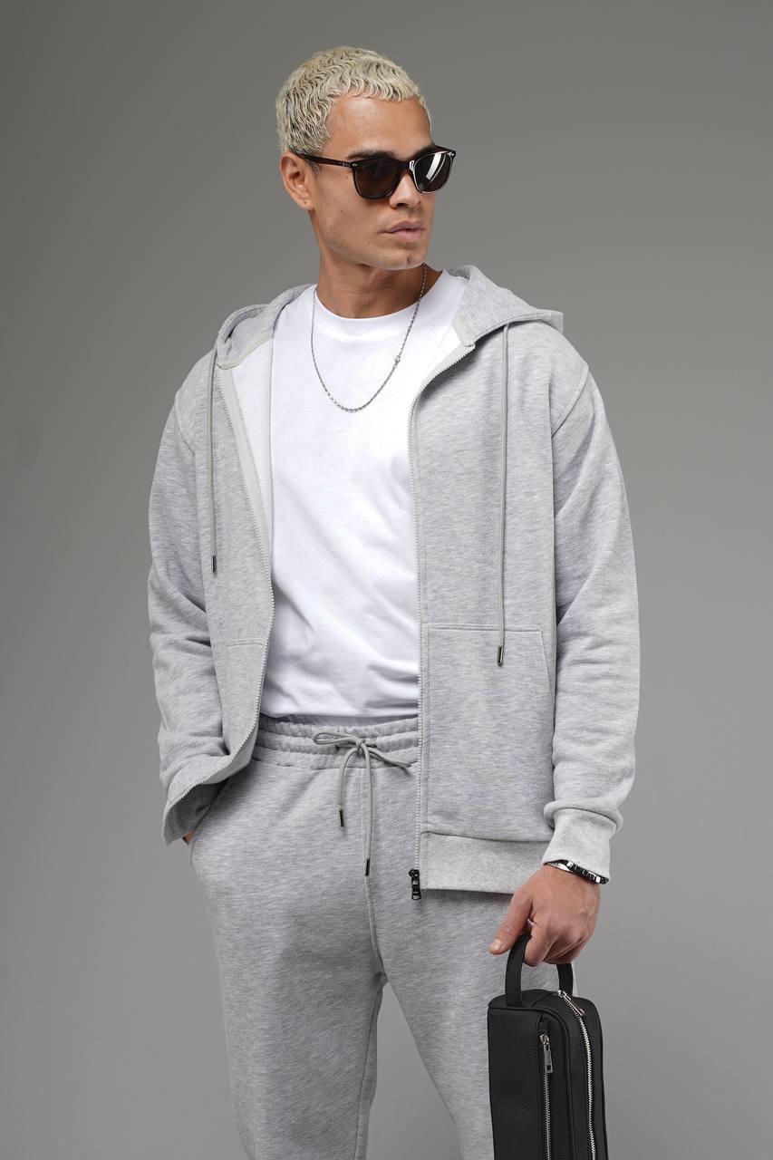 Wholesale Men's Light Gray Tracksuit 1690W26-121