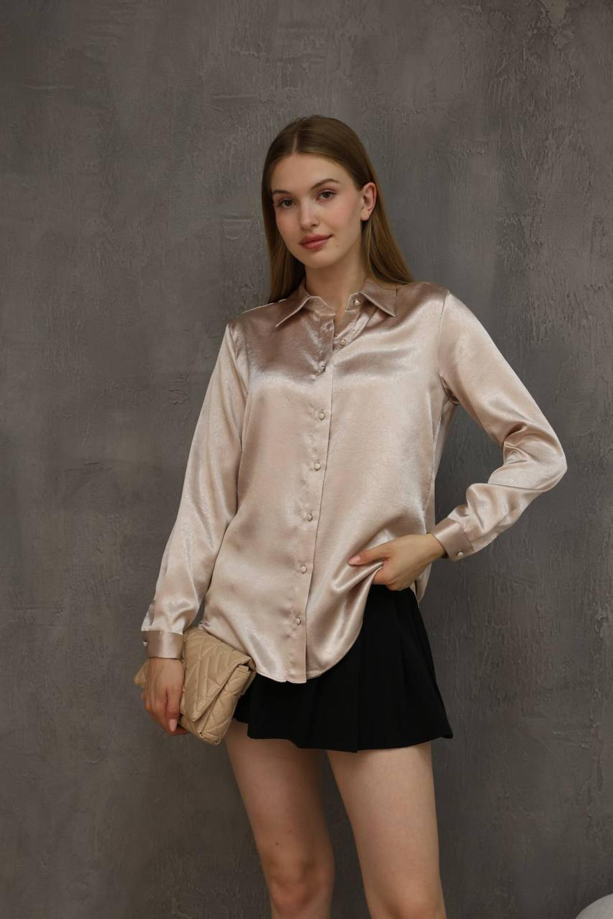 Wholesale Women Beige Shirt 718480