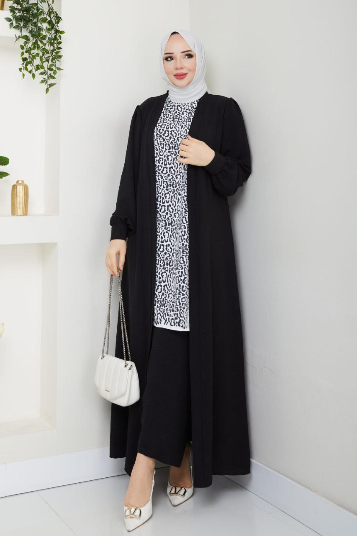 Wholesale Women Black Hijab Suit 728662