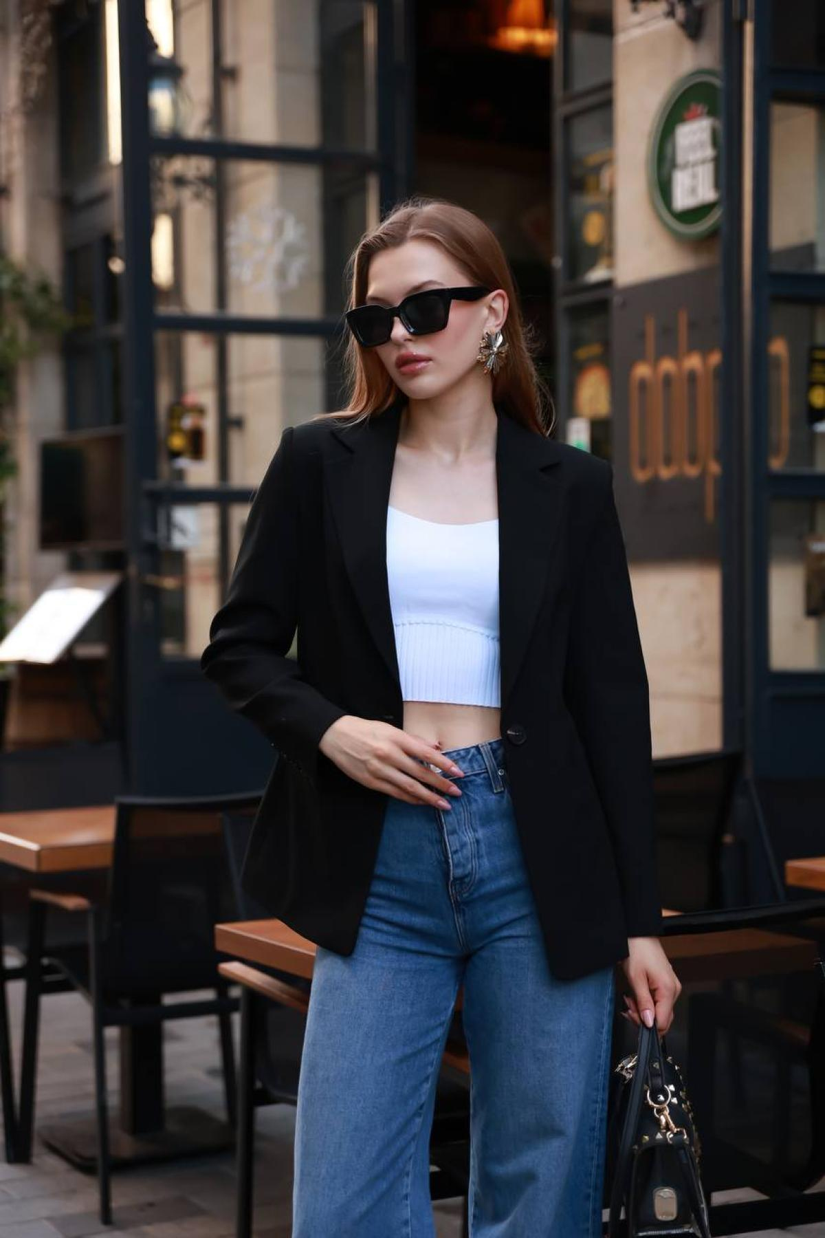 Wholesale Women Black Jacket 718337