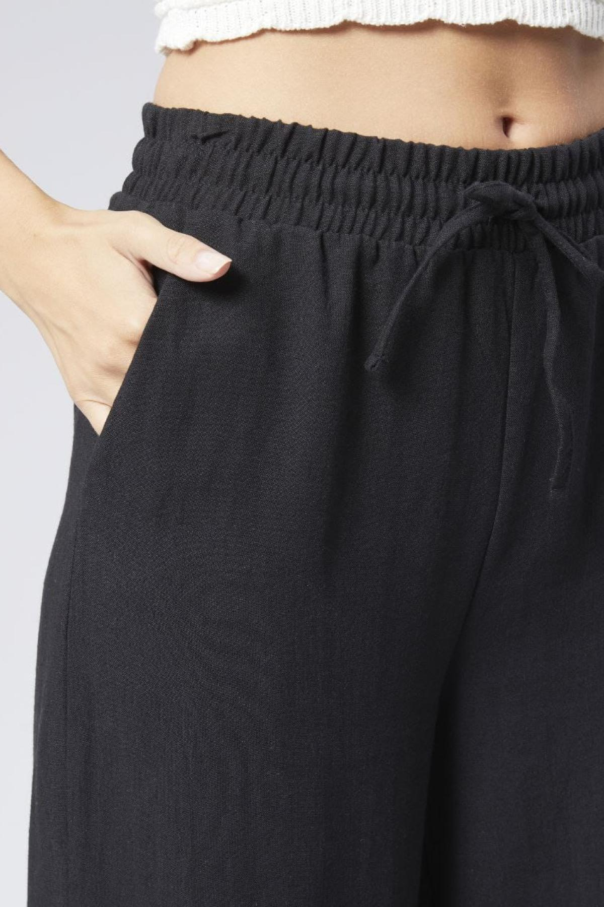 Wholesale Women Black Linen Pants 722730