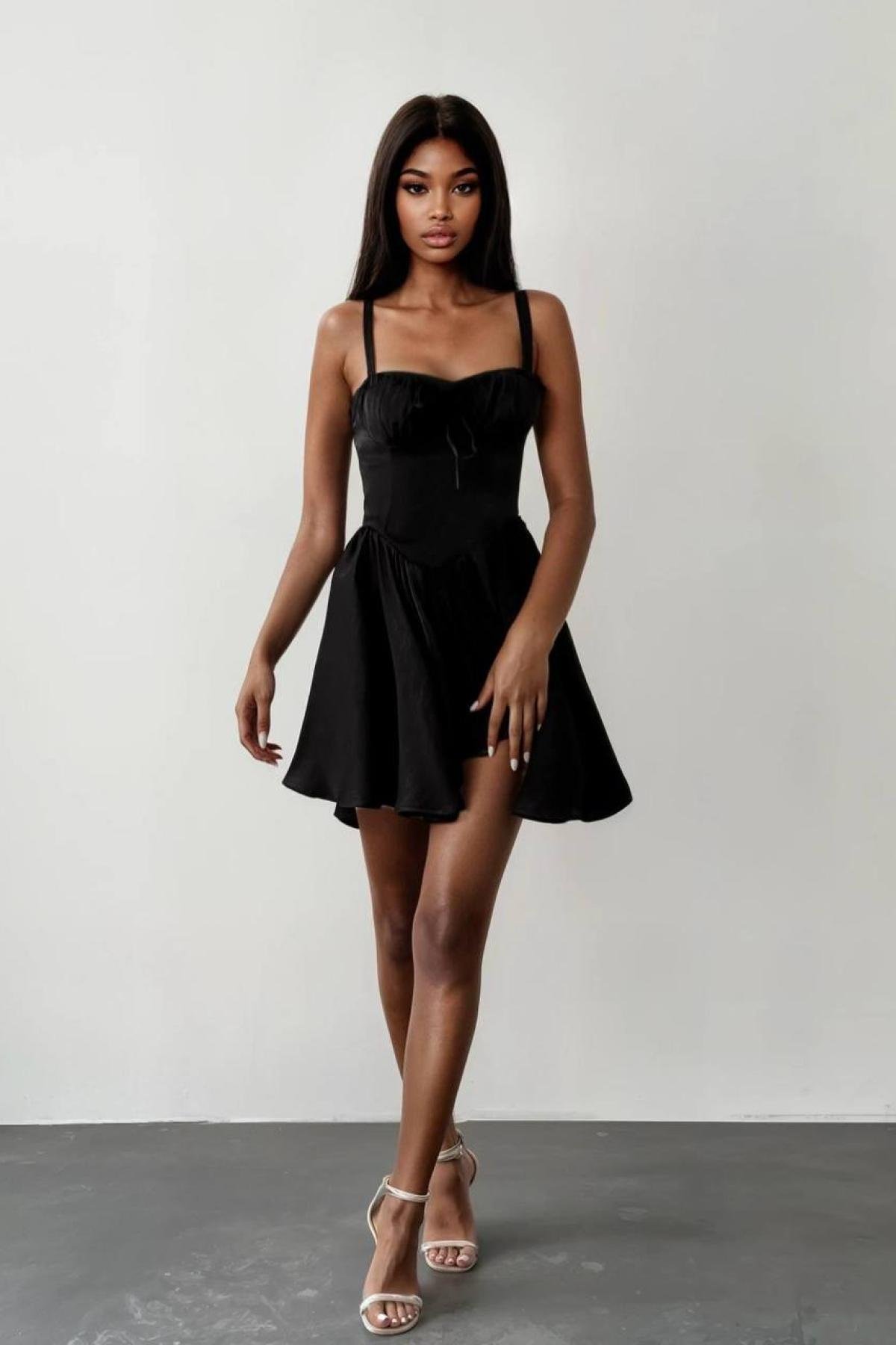 Wholesale Women Black Mini Dress 732951