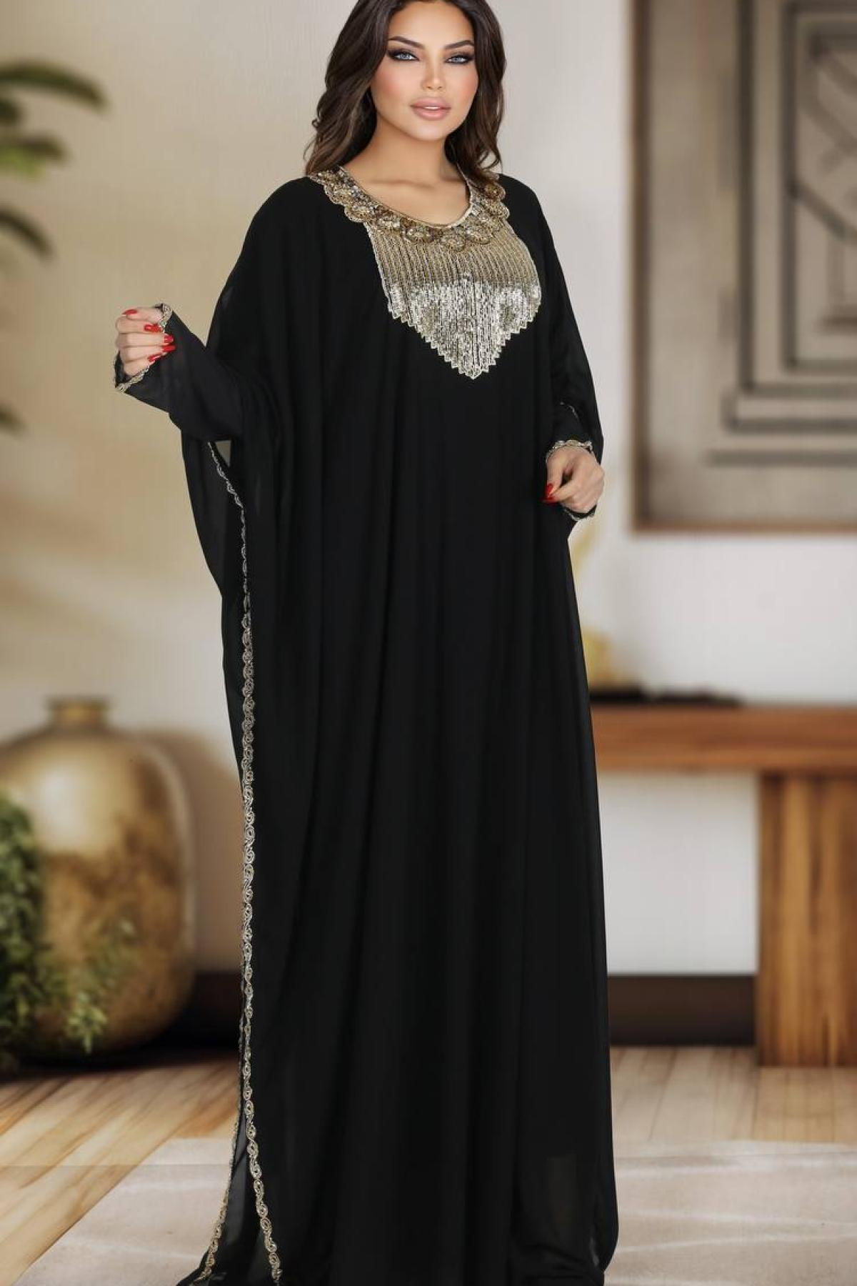 Wholesale Women Black Rhinestones Embellished Evening Dress 725443