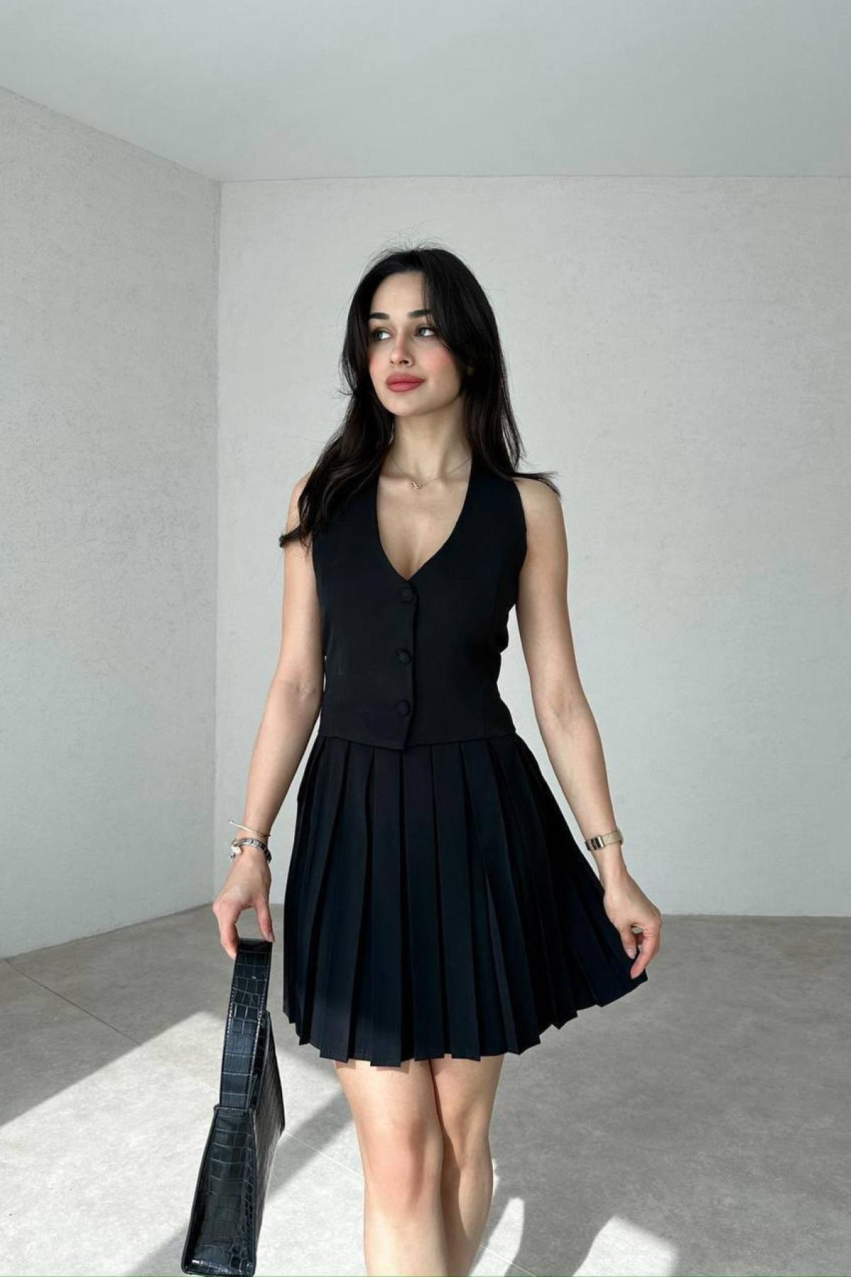 Wholesale Women Black Skirt Suit 725179