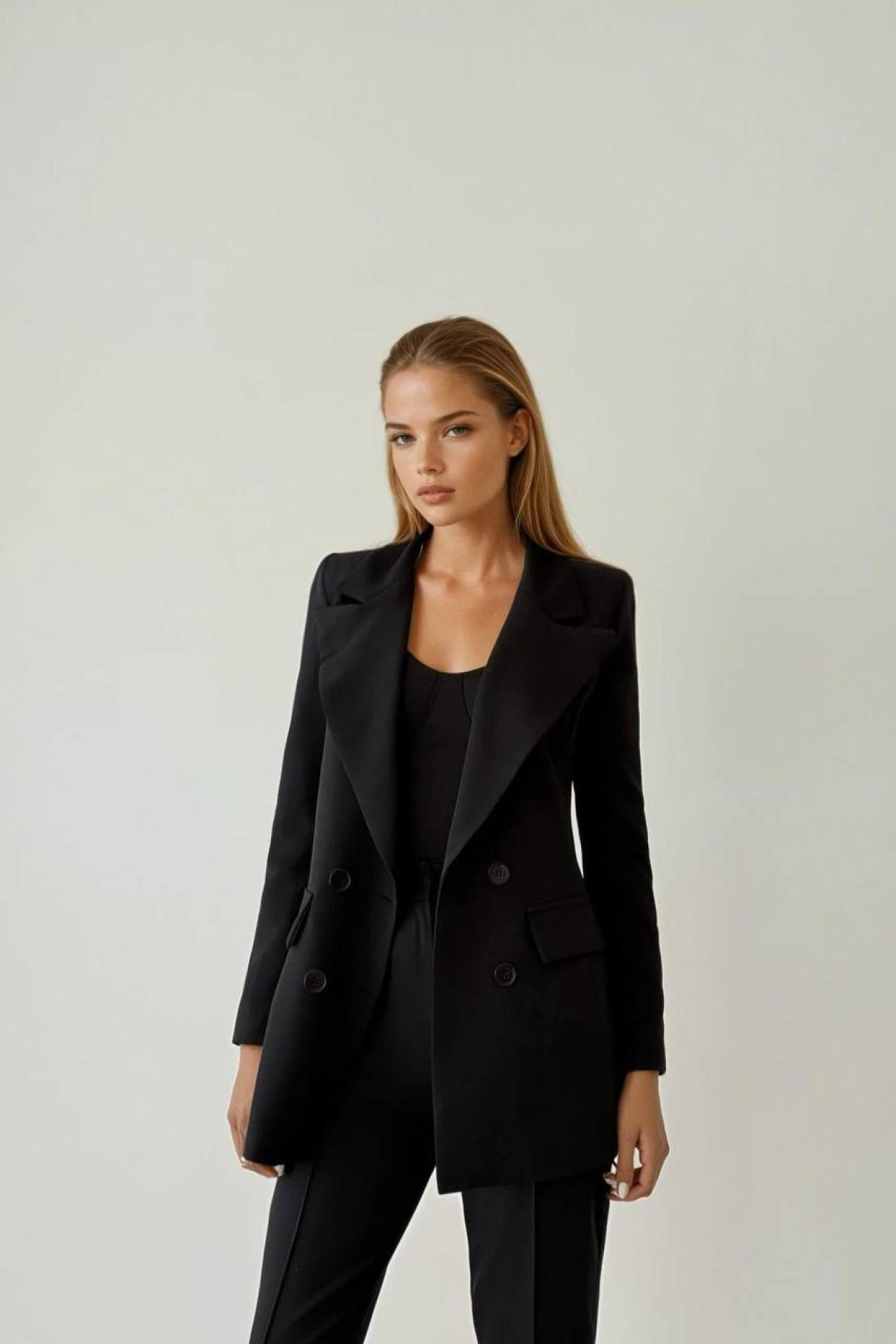 Wholesale Women Black Three Piece Suits 730066
