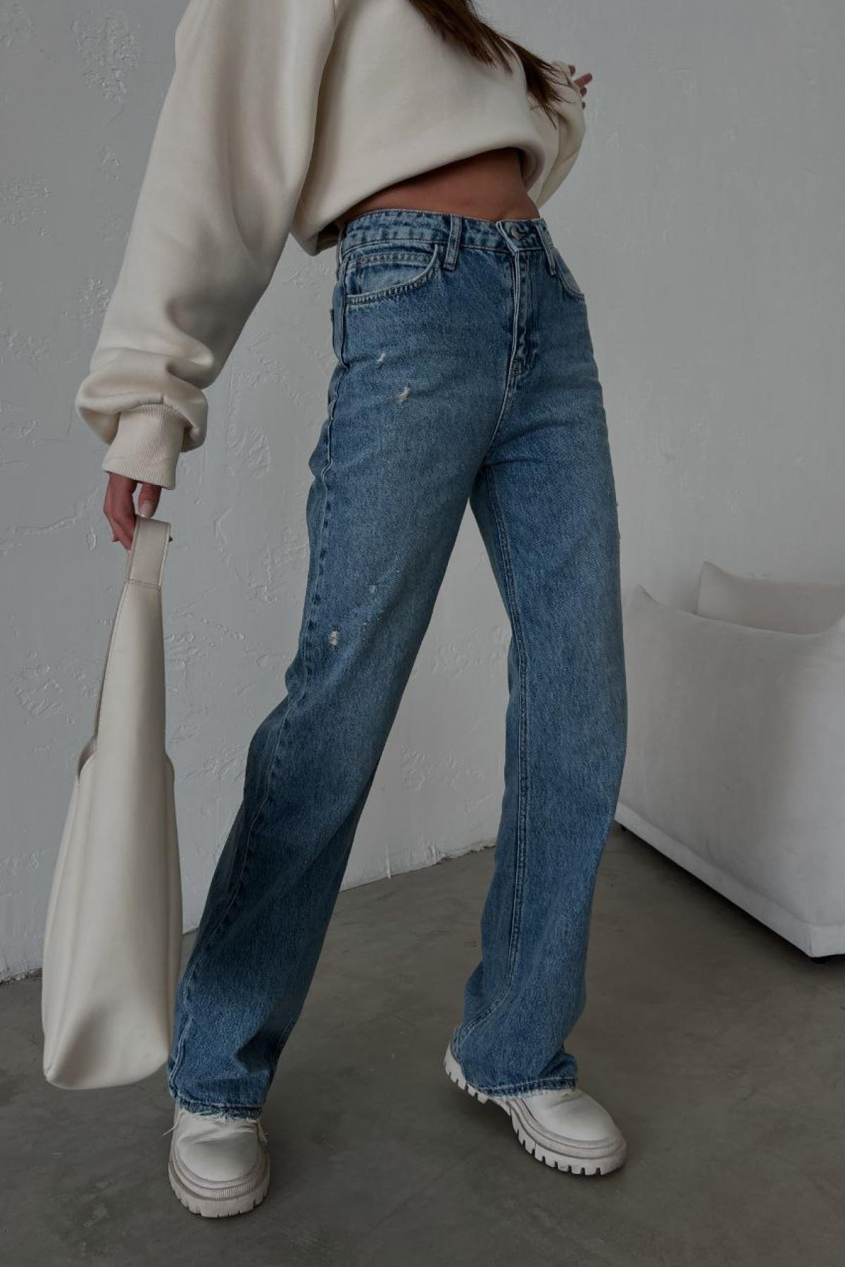 Wholesale Women Blue Bootcut Jeans 718024