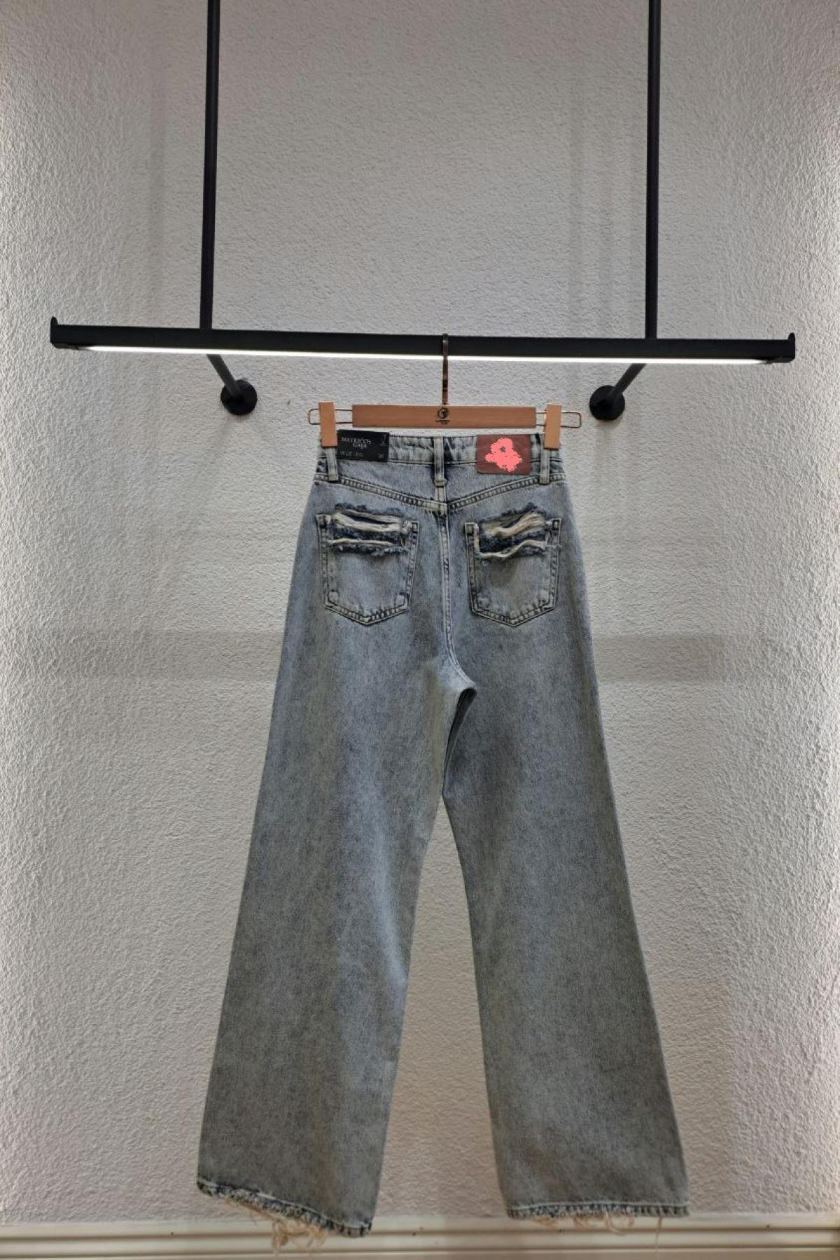 Wholesale Women Blue Gray Wide Leg Jeans 718039