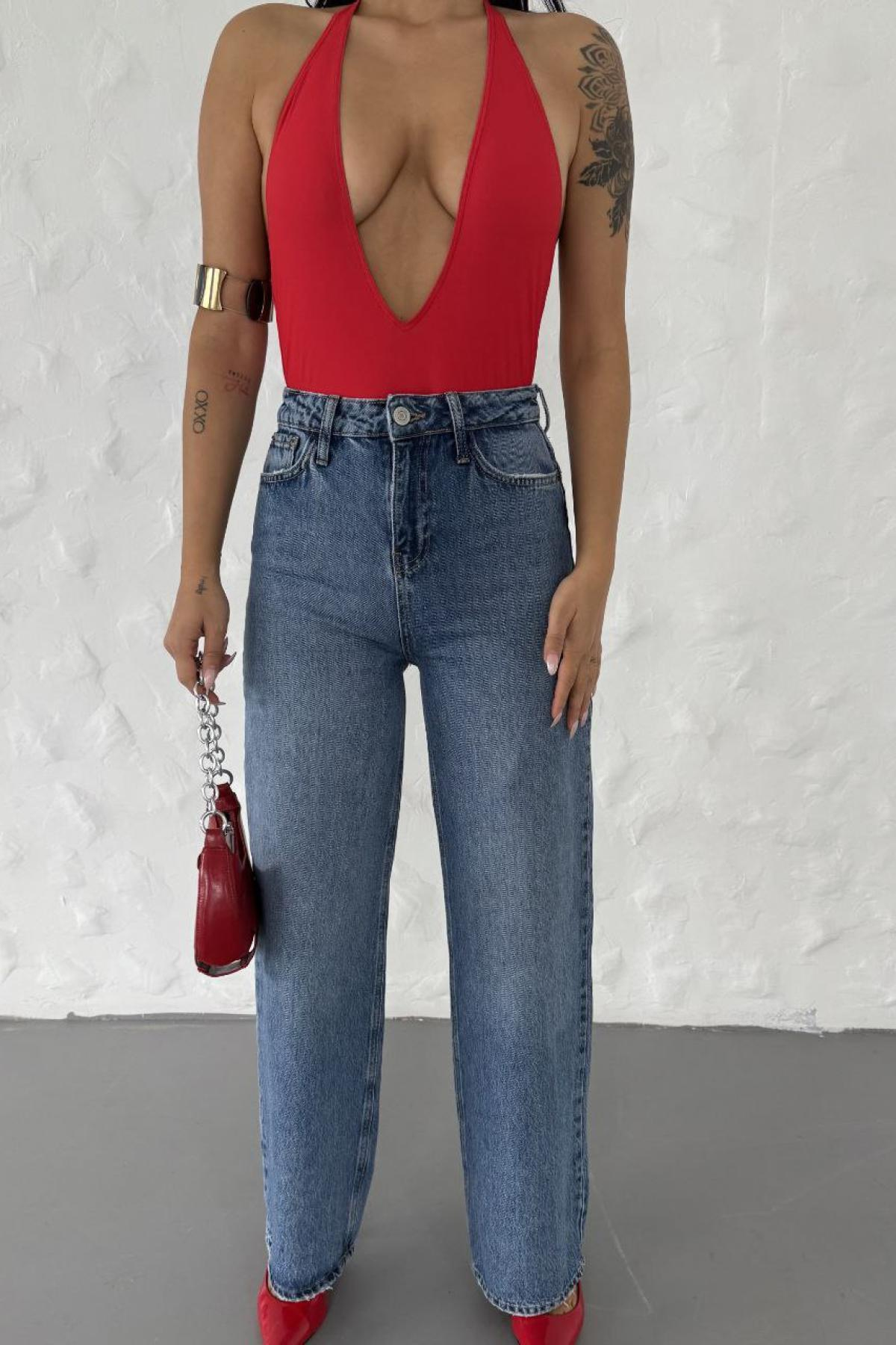 Wholesale Women Blue Wide Leg Jeans 737479