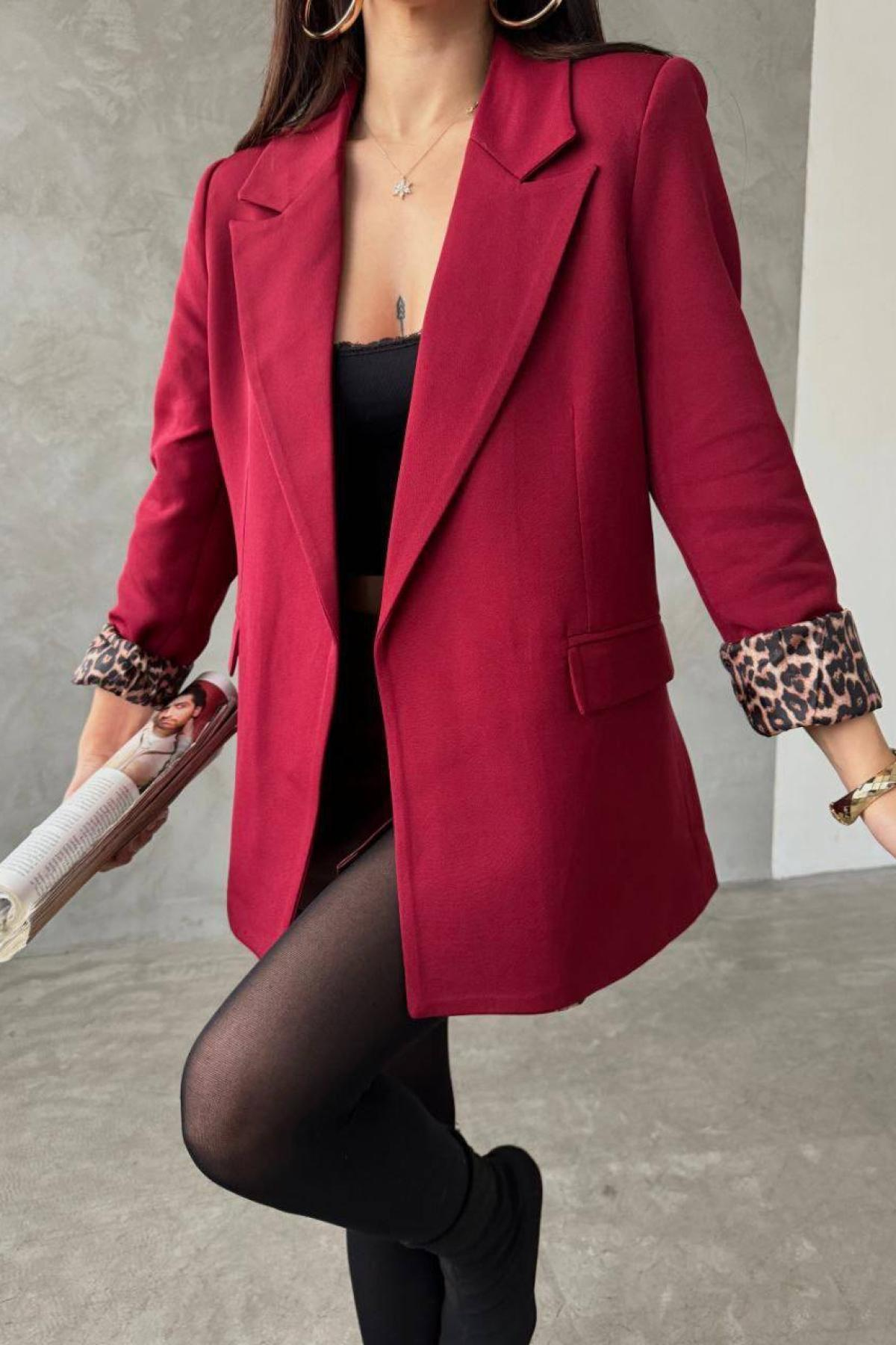 Wholesale Women Burgundy Blazer 727747