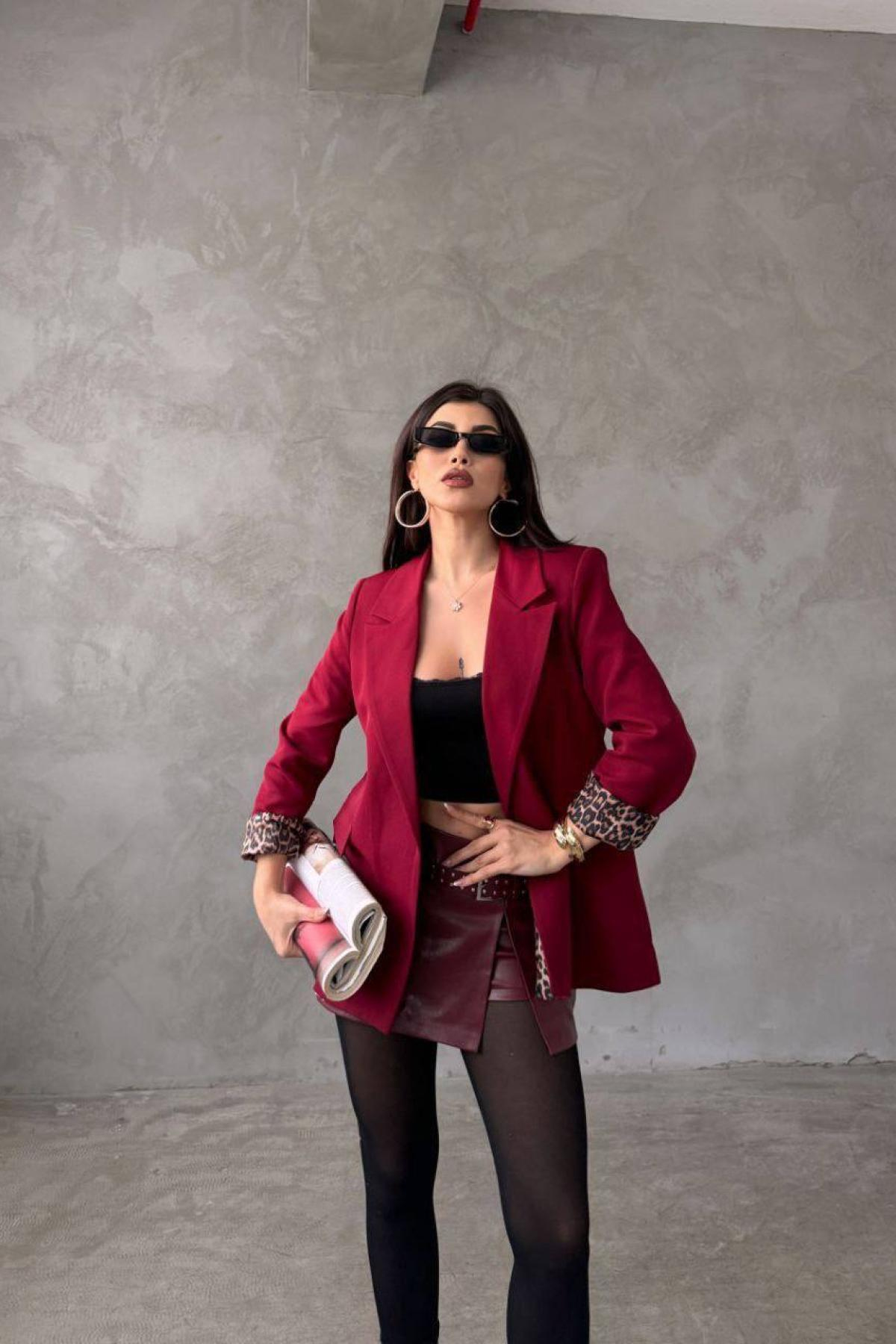 Wholesale Women Burgundy Blazer 727747