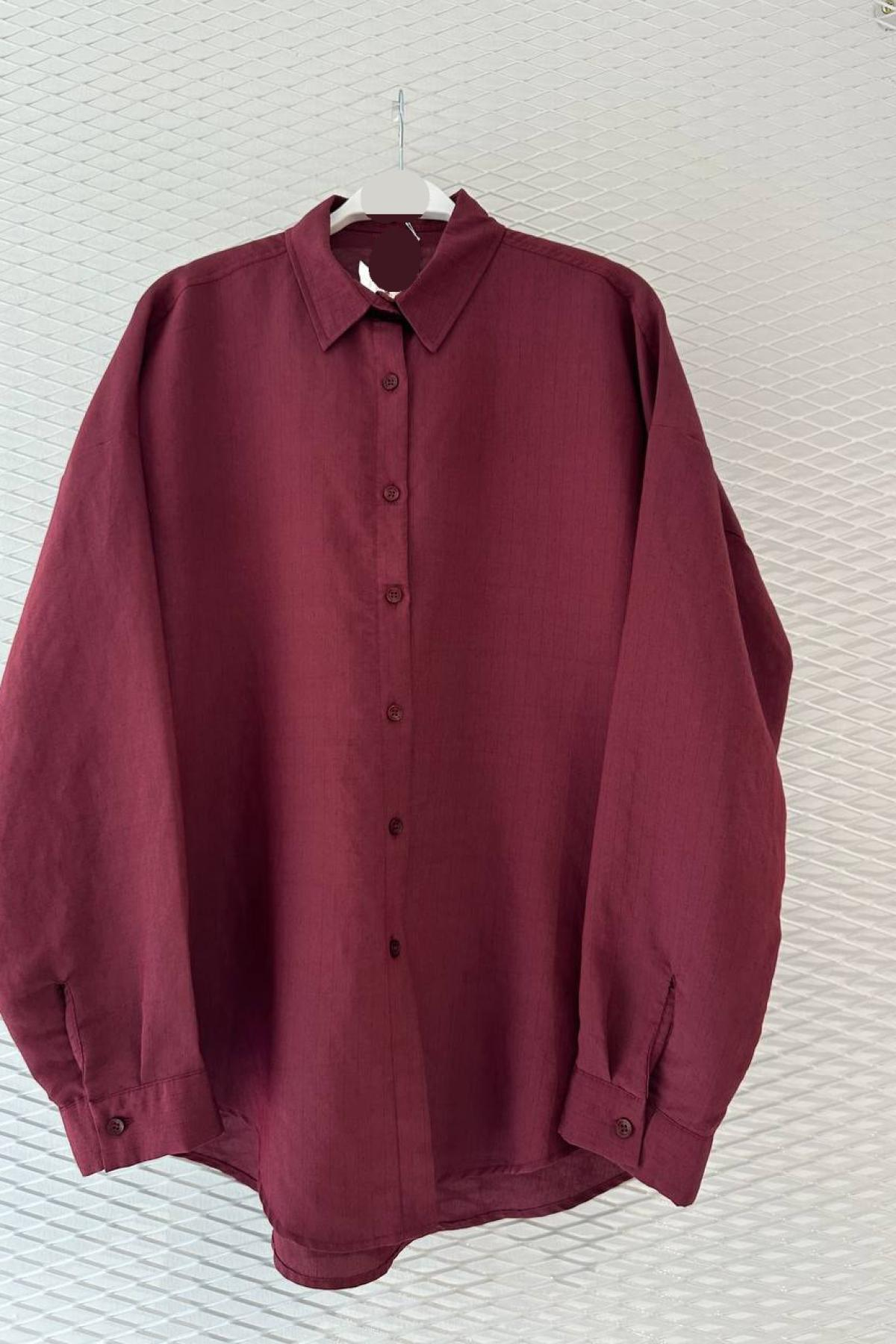 Wholesale Women Burgundy Shirt 735889