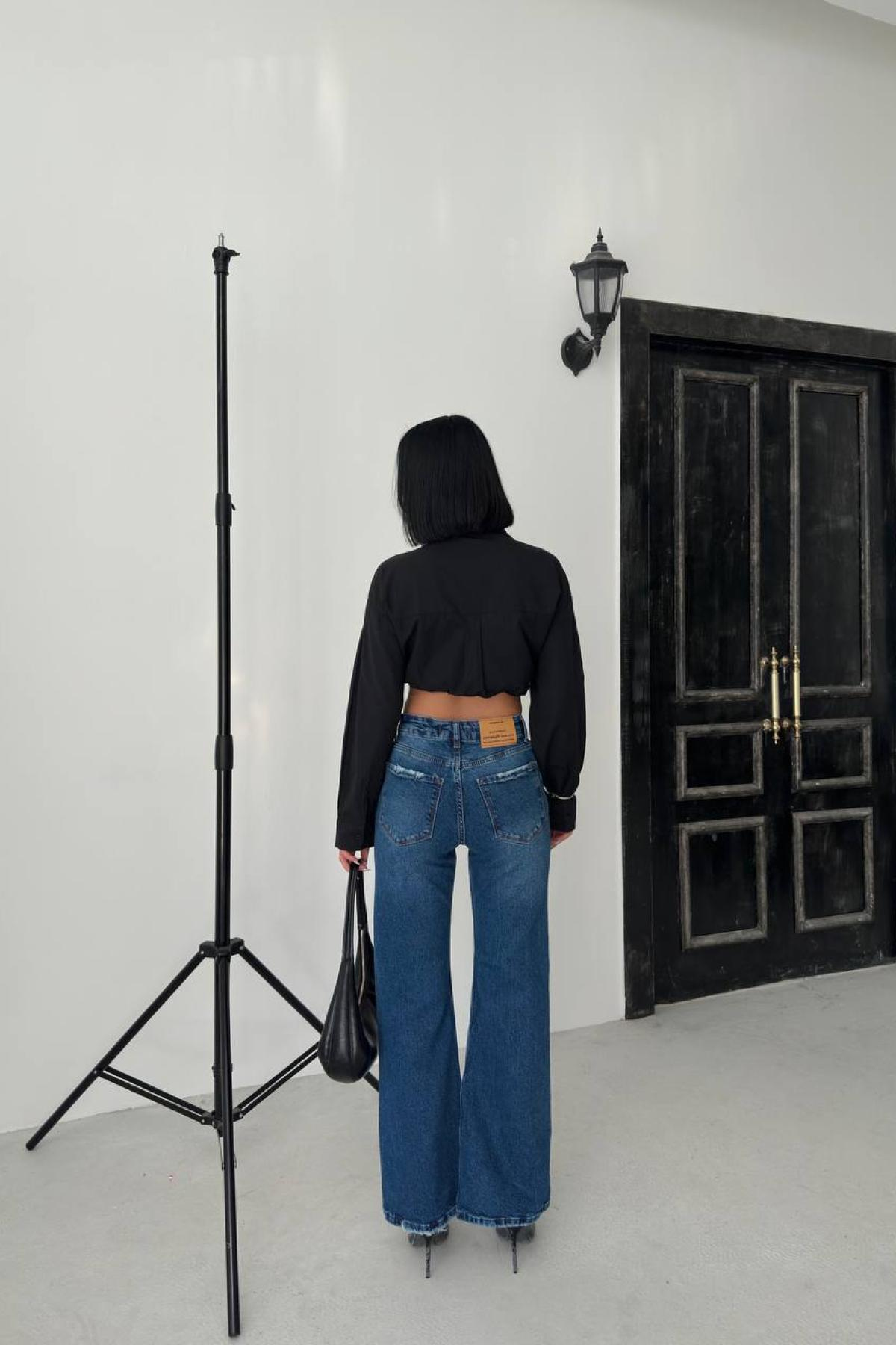 Wholesale Women Dark Blue Jeans 732088