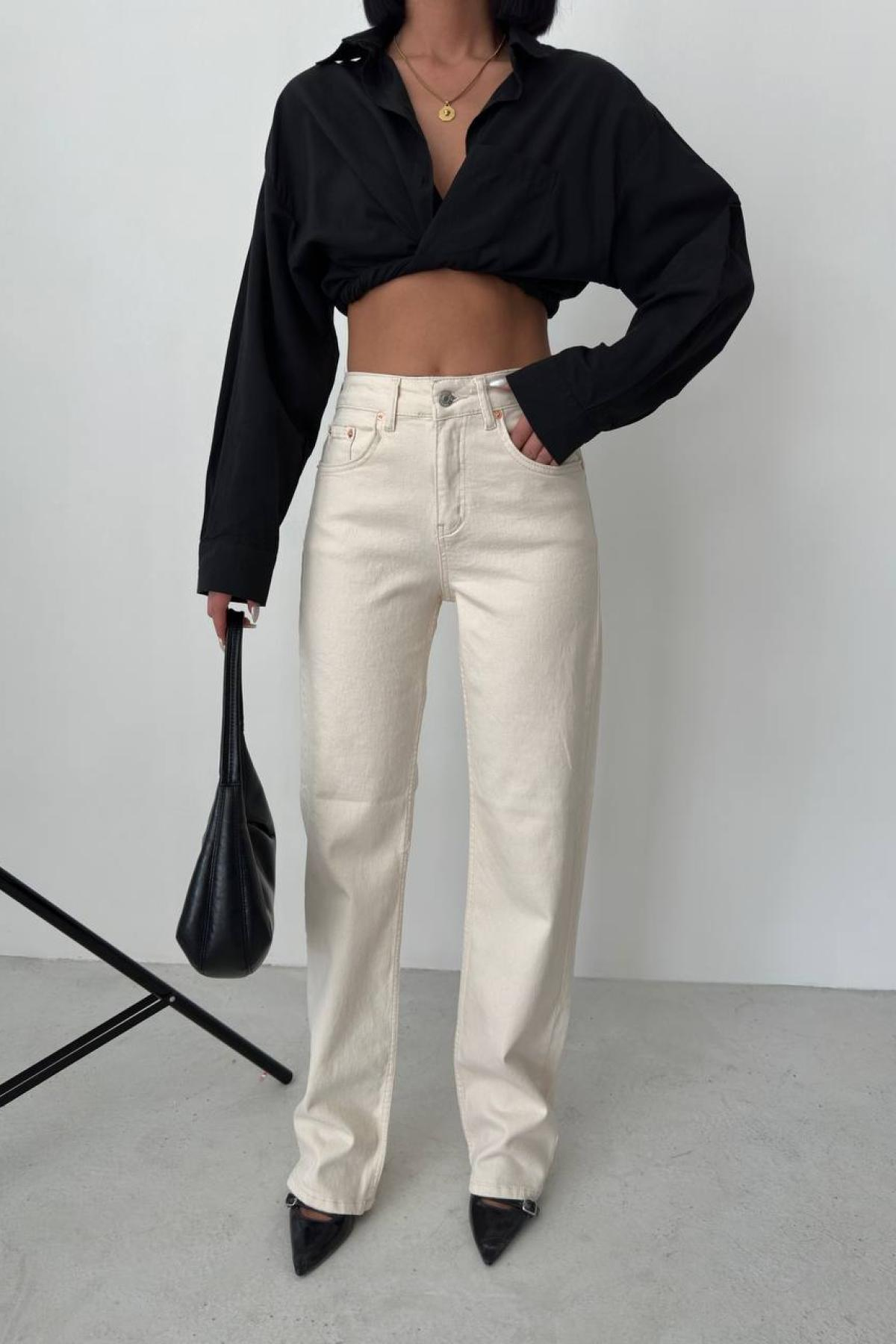 Wholesale Women Ecru Tube Leg Jeans 732091