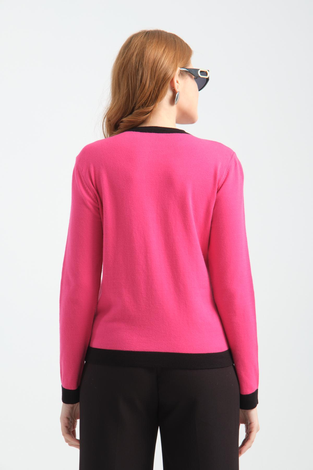 Wholesale Women Hot Pink Collarless Cardigans 706721
