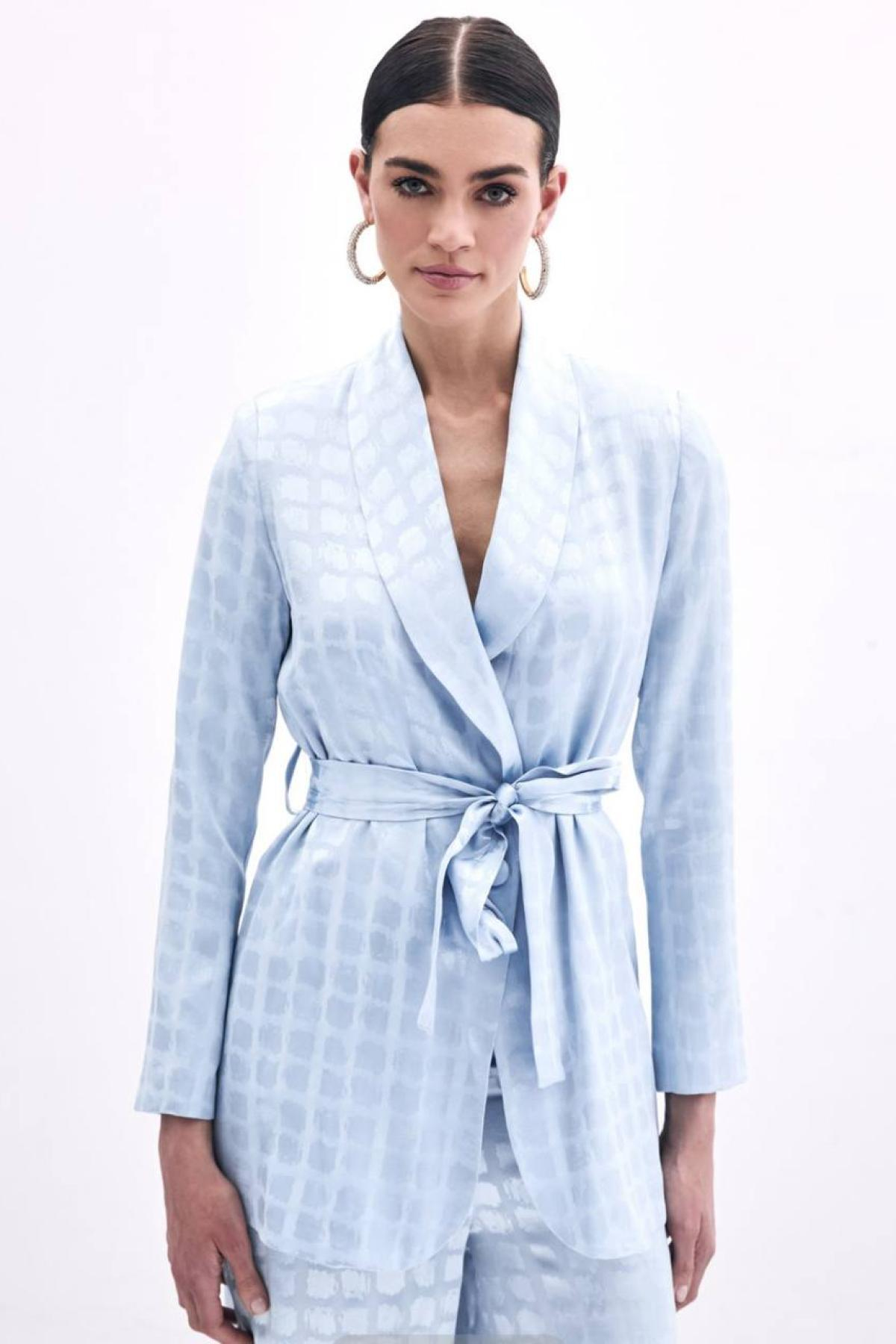 Wholesale Women Light Blue Blazer Jacket 732502