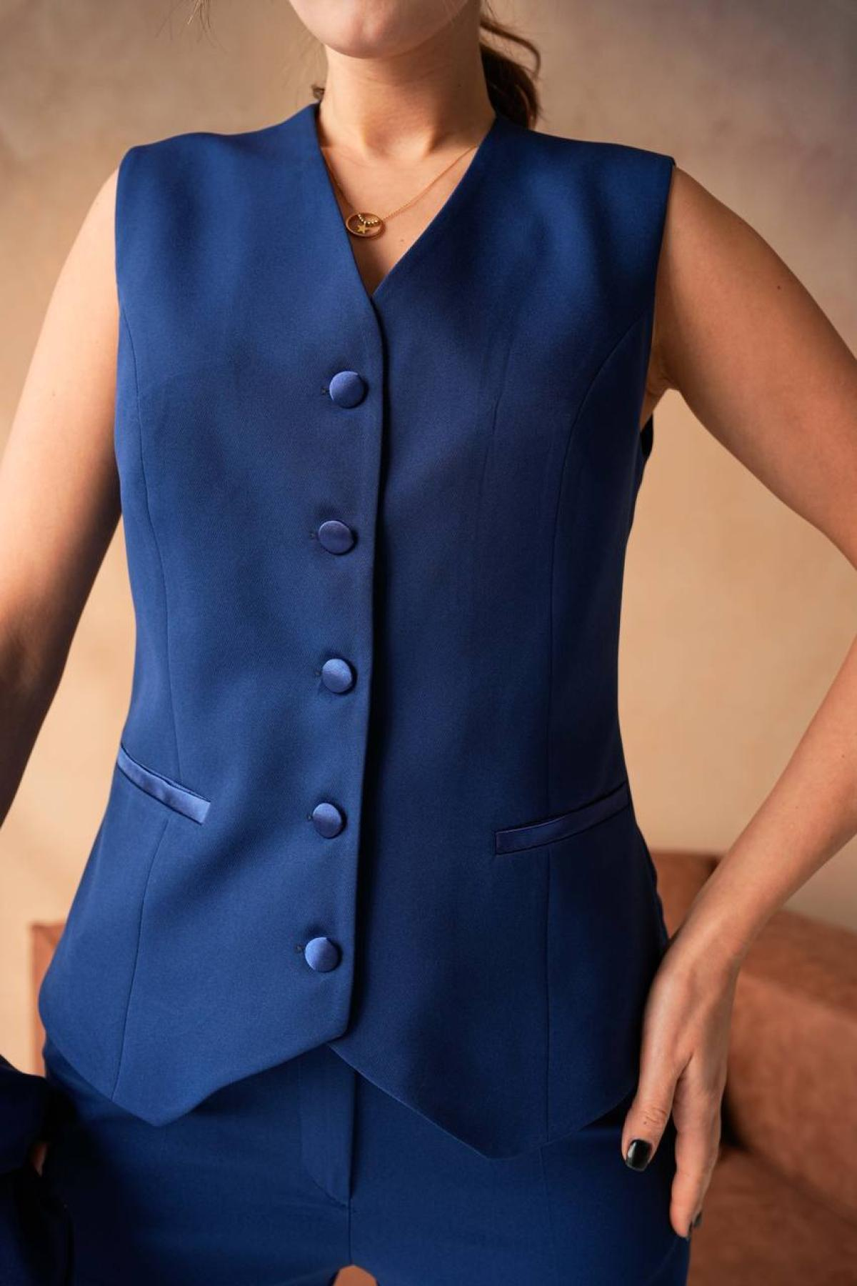 Wholesale Women Midnight Blue Three Piece Suit 733512