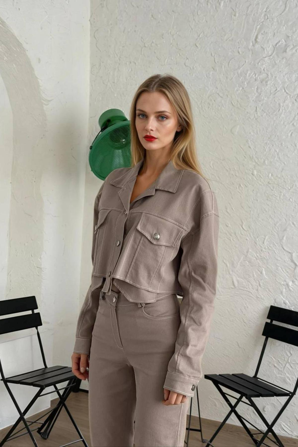Wholesale Women Mink Denim Suit 727334