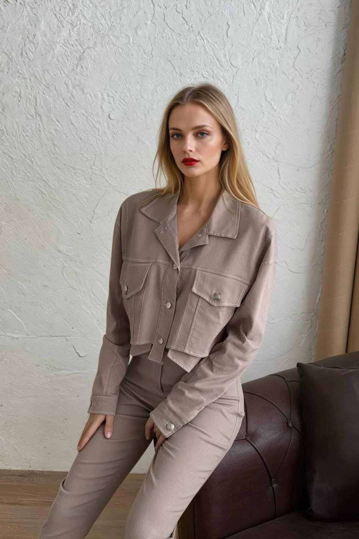 Wholesale Women Mink Denim Suit 727334