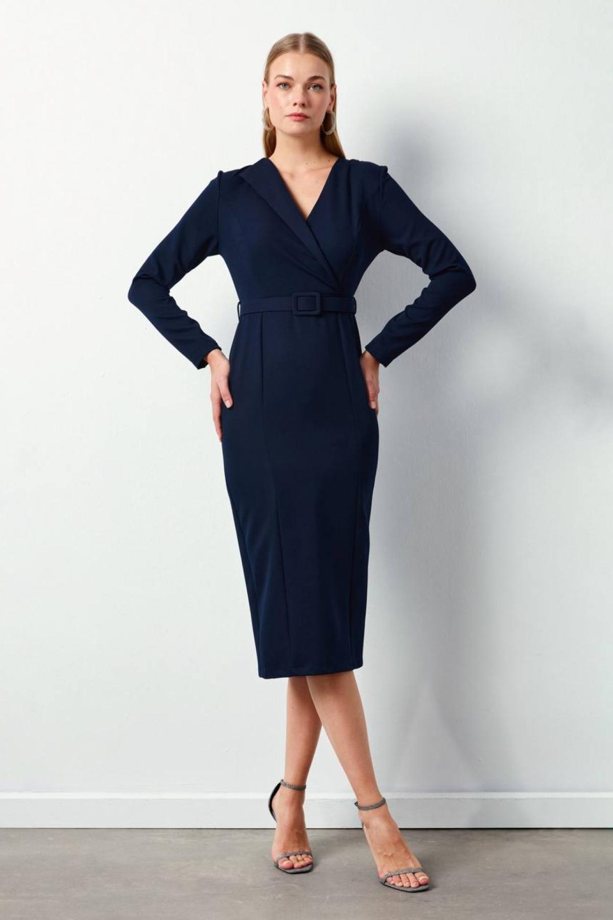 Wholesale Women Navy Midi Dress 721019