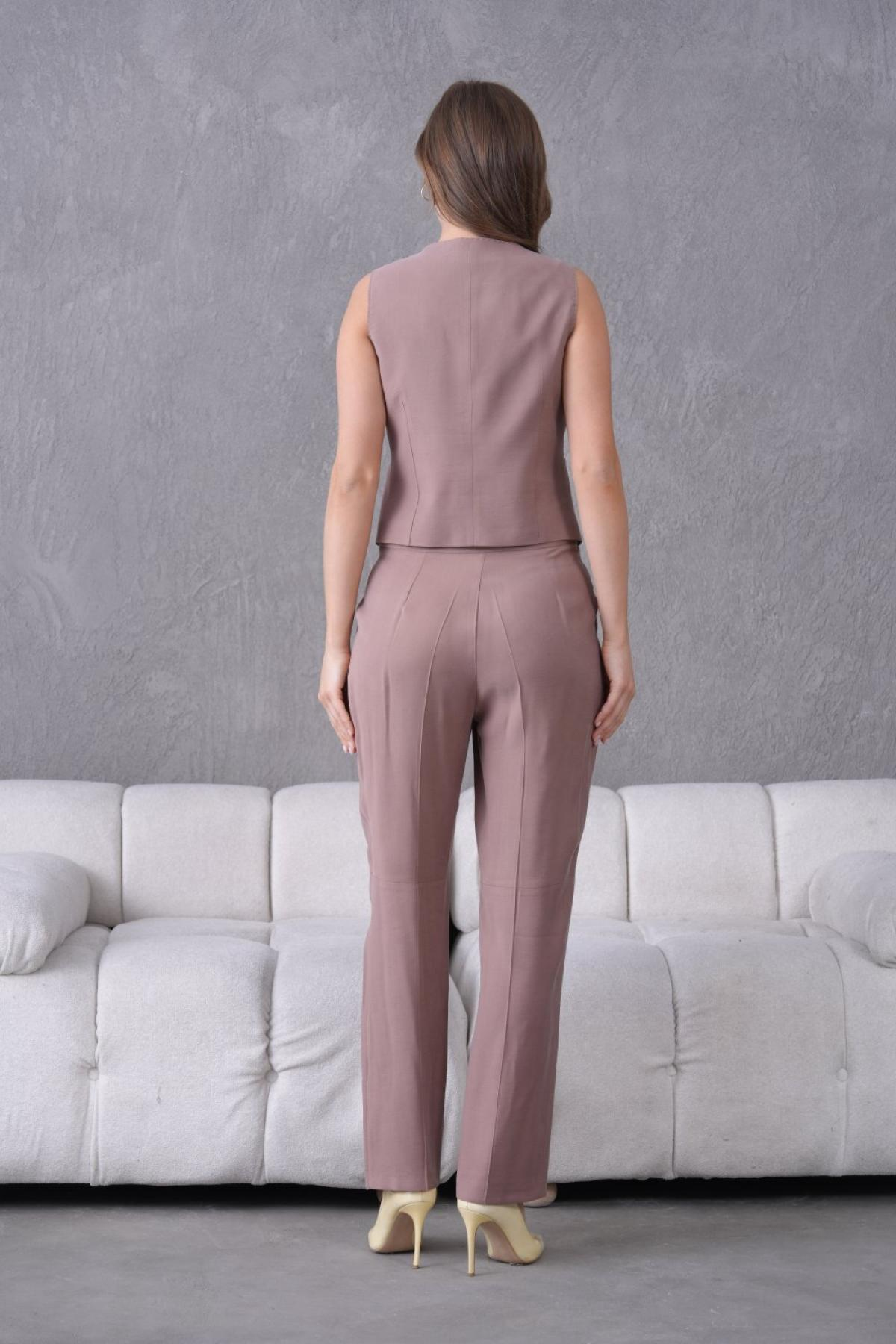 Wholesale Women Plus Size Mink  Two Piece Suit  Vest and Pants Set 737219