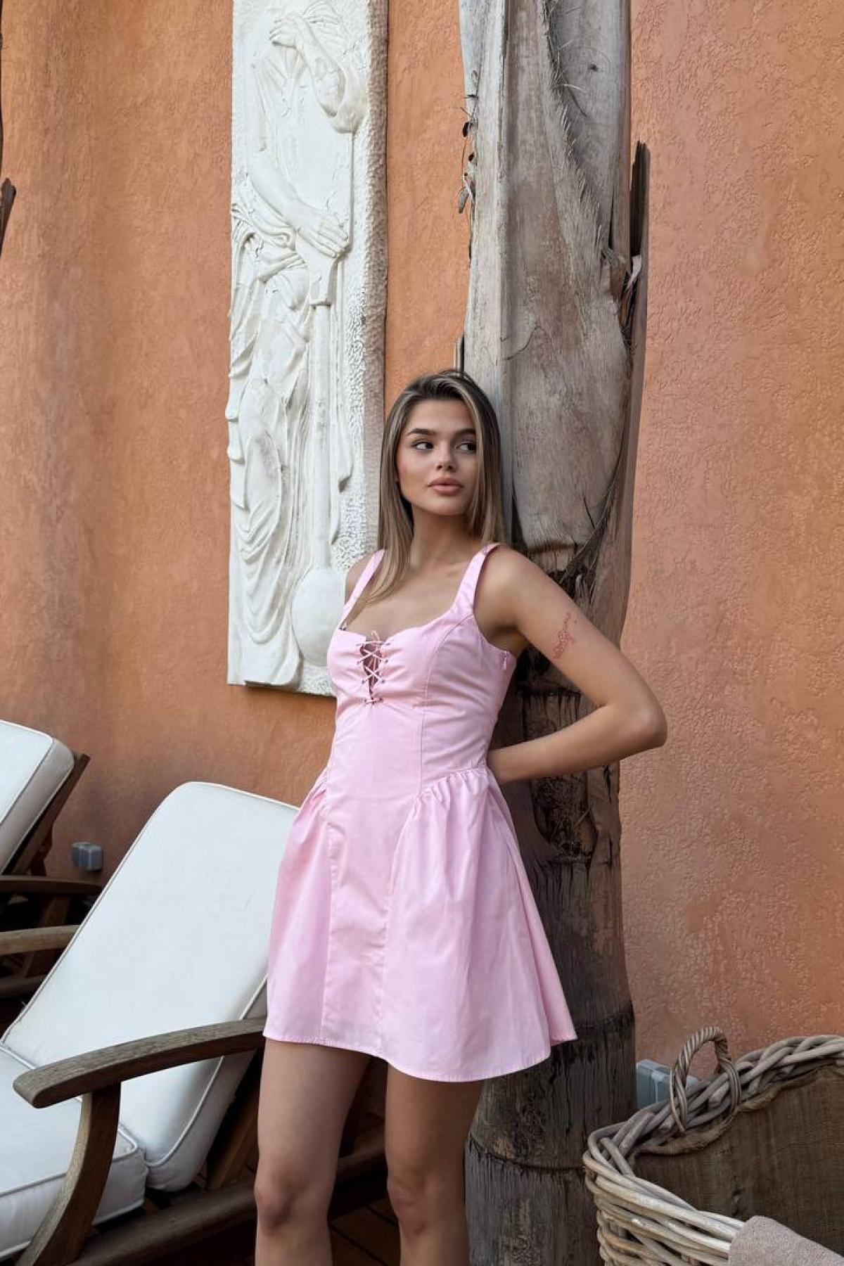 Wholesale Women Powder Mini Dress 732049