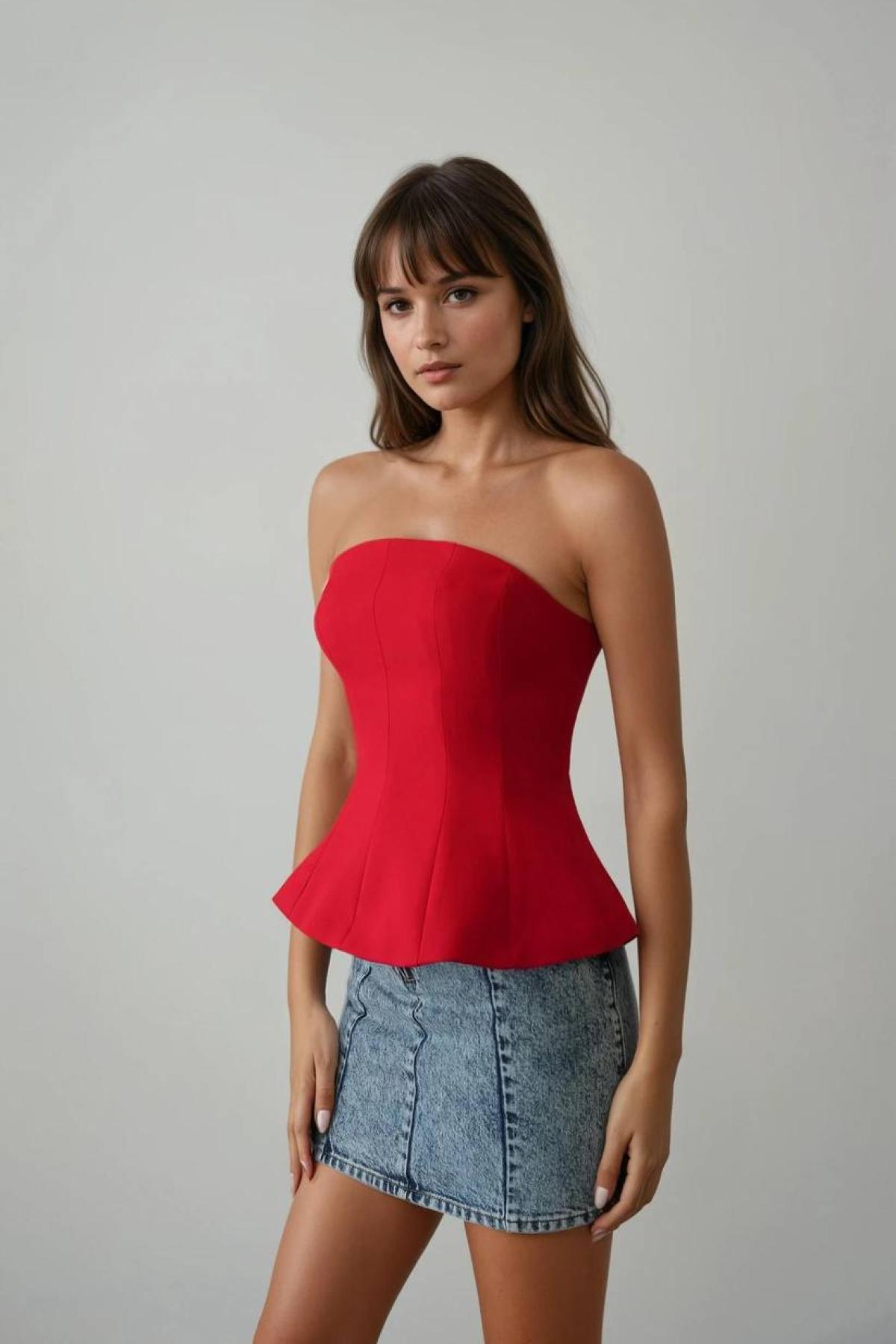 Wholesale Women Red Blouse 732482