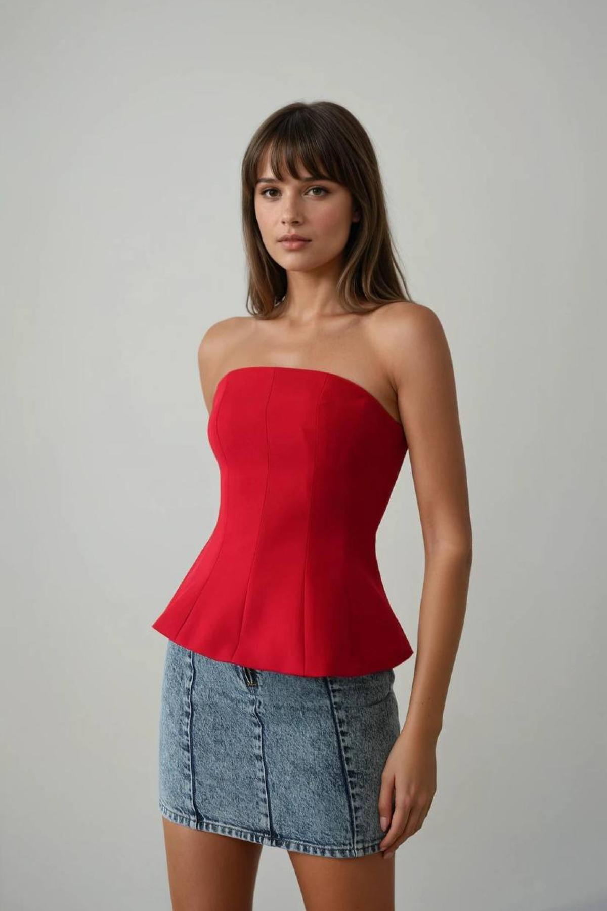 Wholesale Women Red Blouse 732482