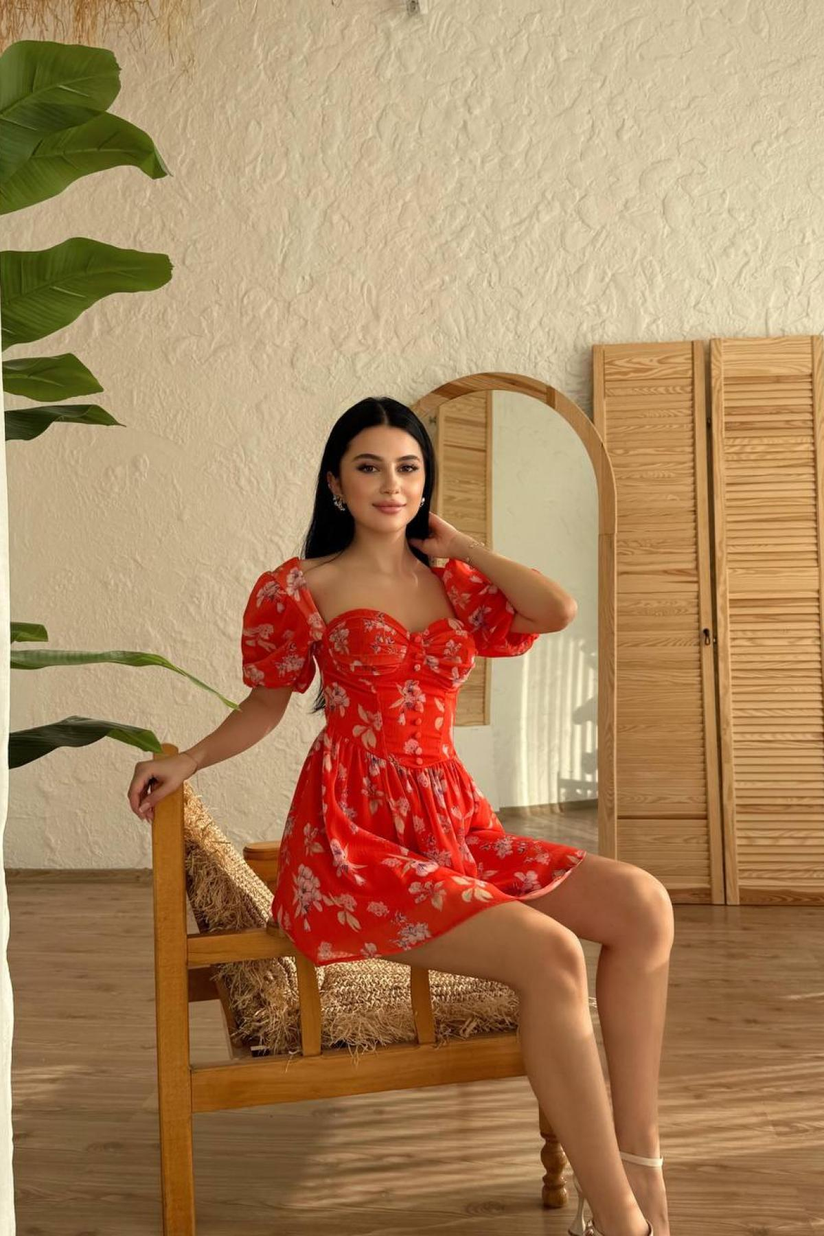 Wholesale Women Red Mini Dress 732226