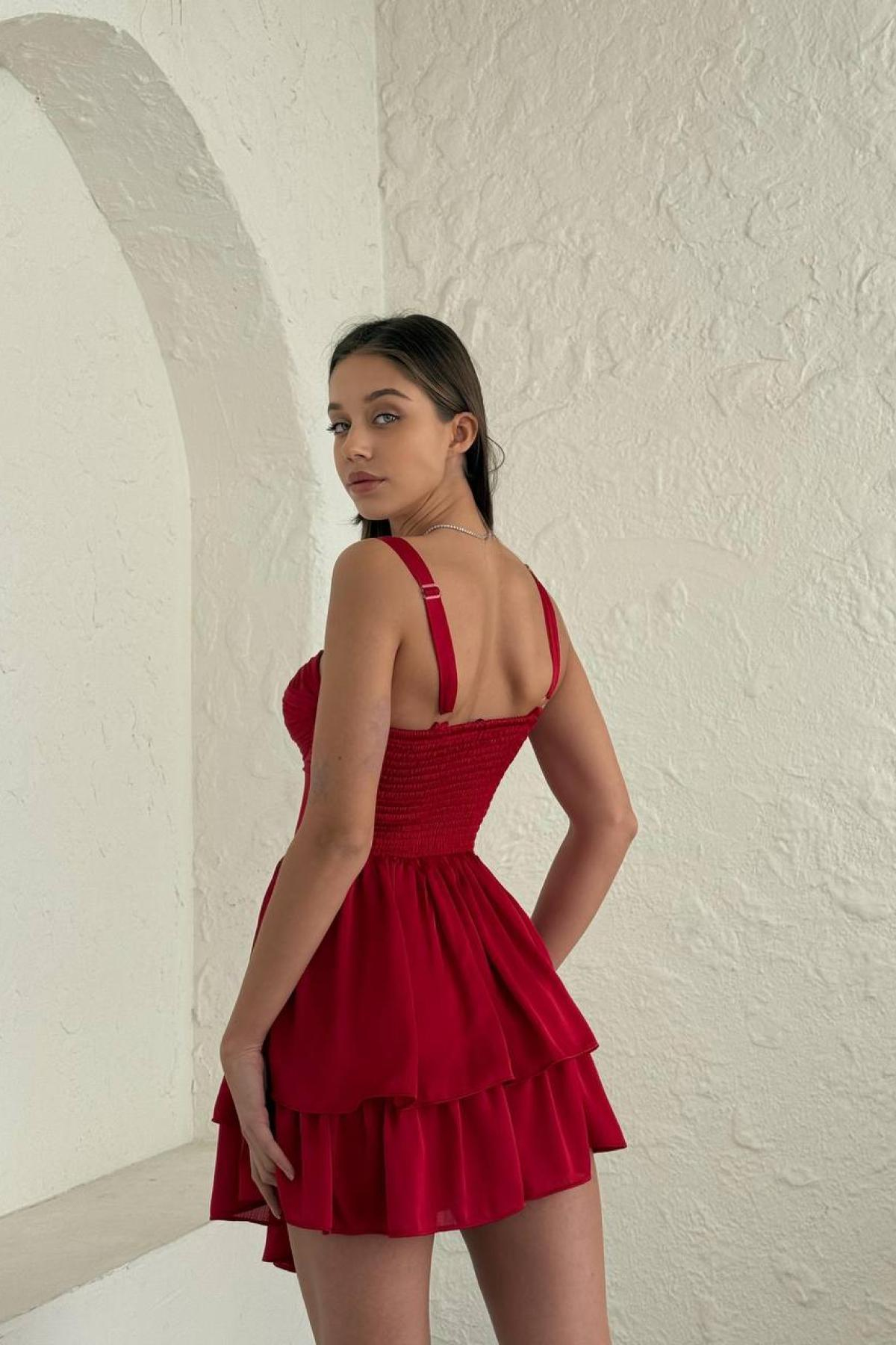 Wholesale Women Red Mini Dress 720833