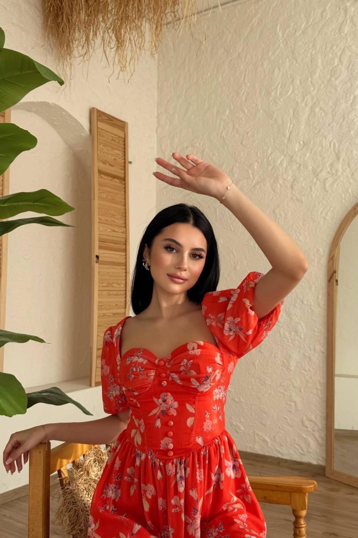 Wholesale Women Red Mini Dress 732226