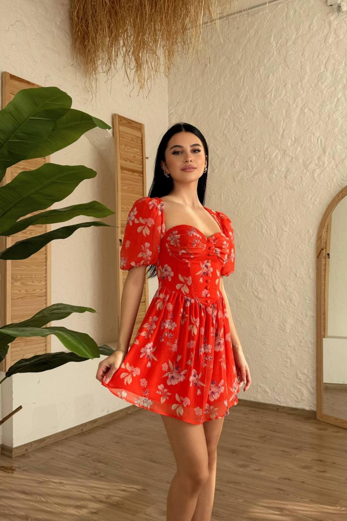 Wholesale Women Red Mini Dress 732226