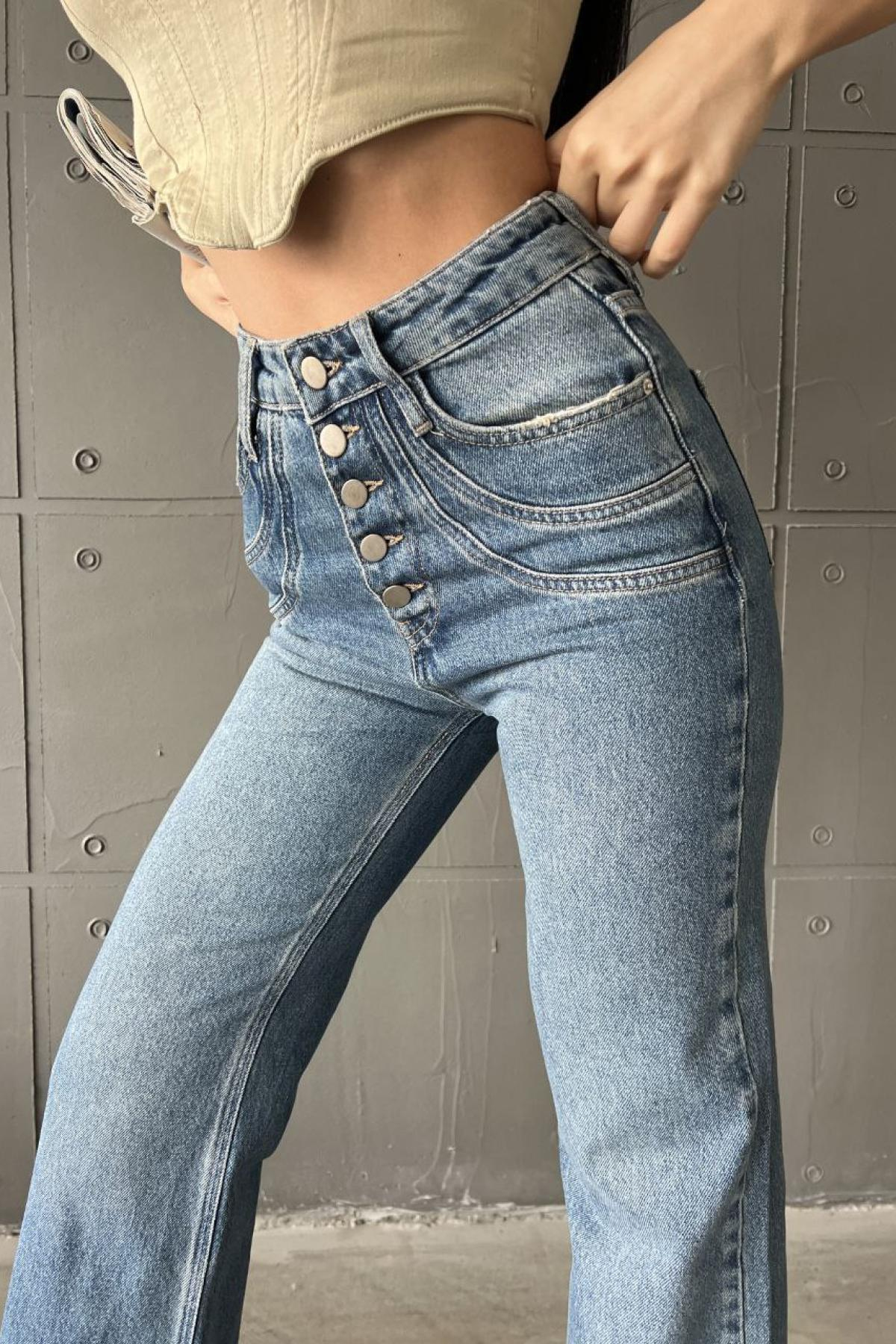 Wholesale Women Sky Blue  Bootcut Jean 737485