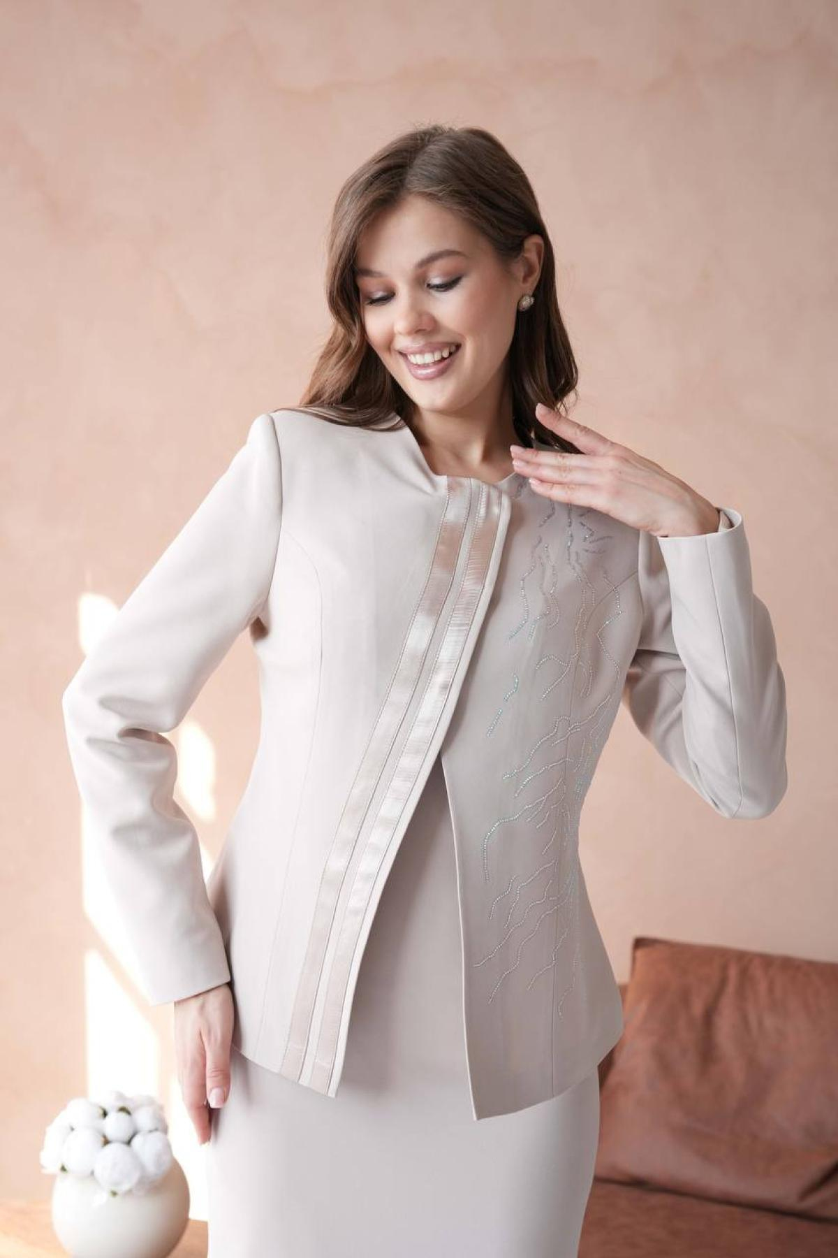 Wholesale Women Stone Dress and Jacket Set 721232