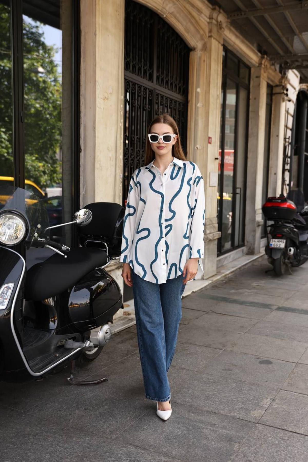 Wholesale Women Turquoise Shirt 718517
