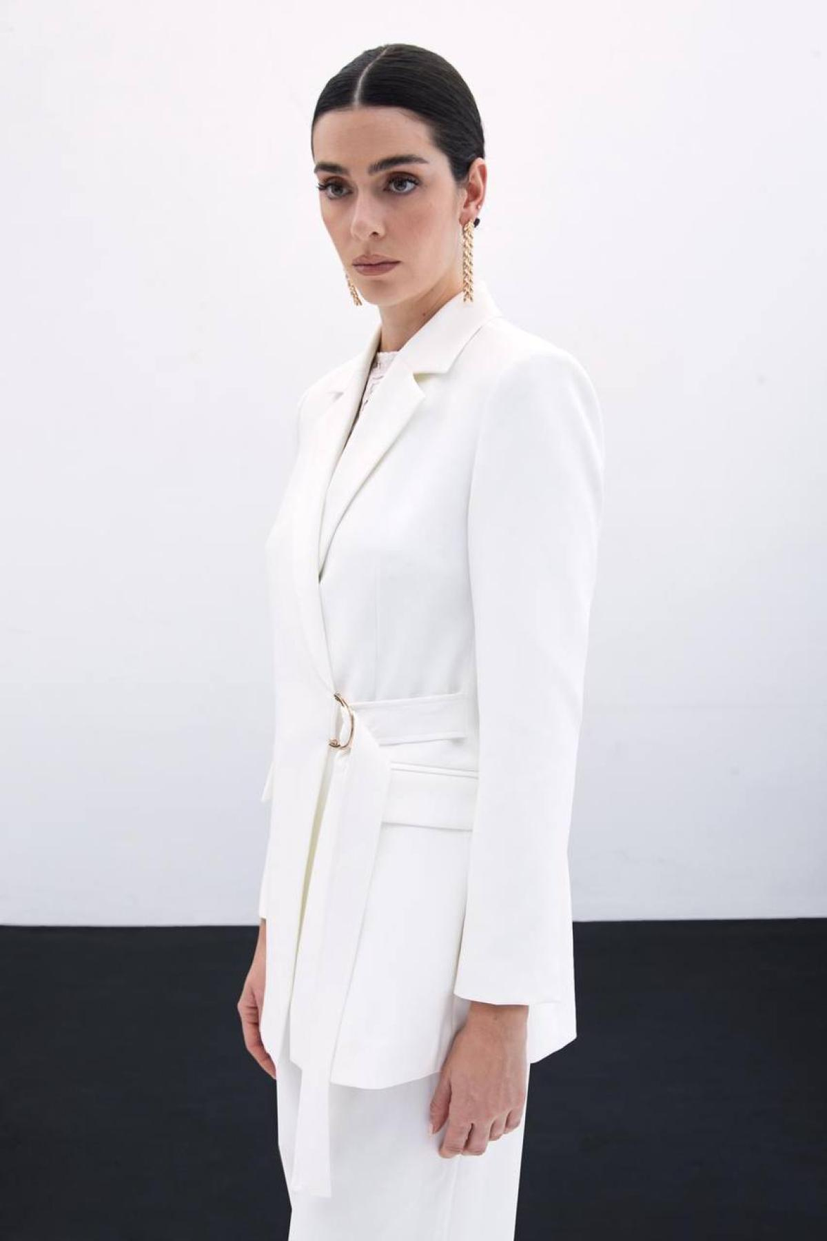 Wholesale Women White Blazer Jacket 731312