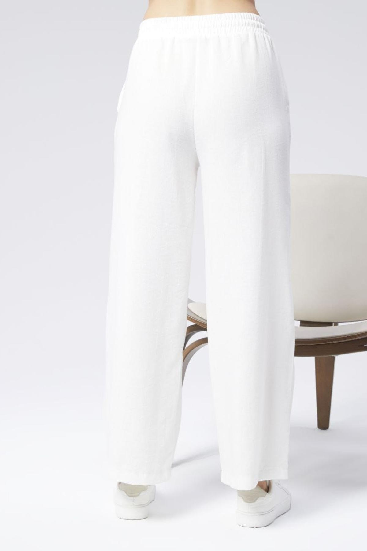 Wholesale Women White Linen Pants 722728