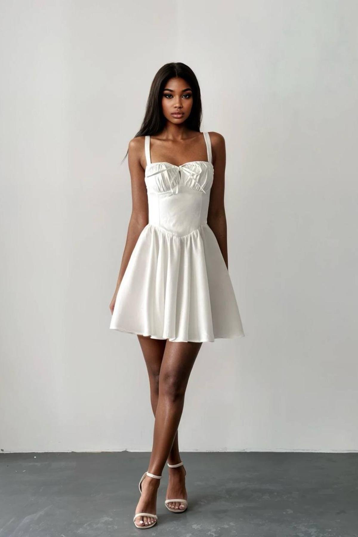 Wholesale Women White Mini Dress 732954