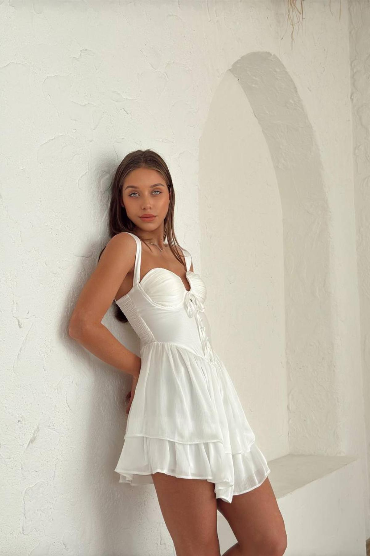 Wholesale Women White Mini Dress 720834