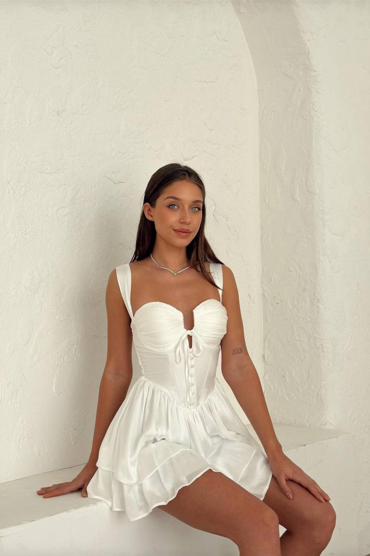 Wholesale Women White Mini Dress 720834