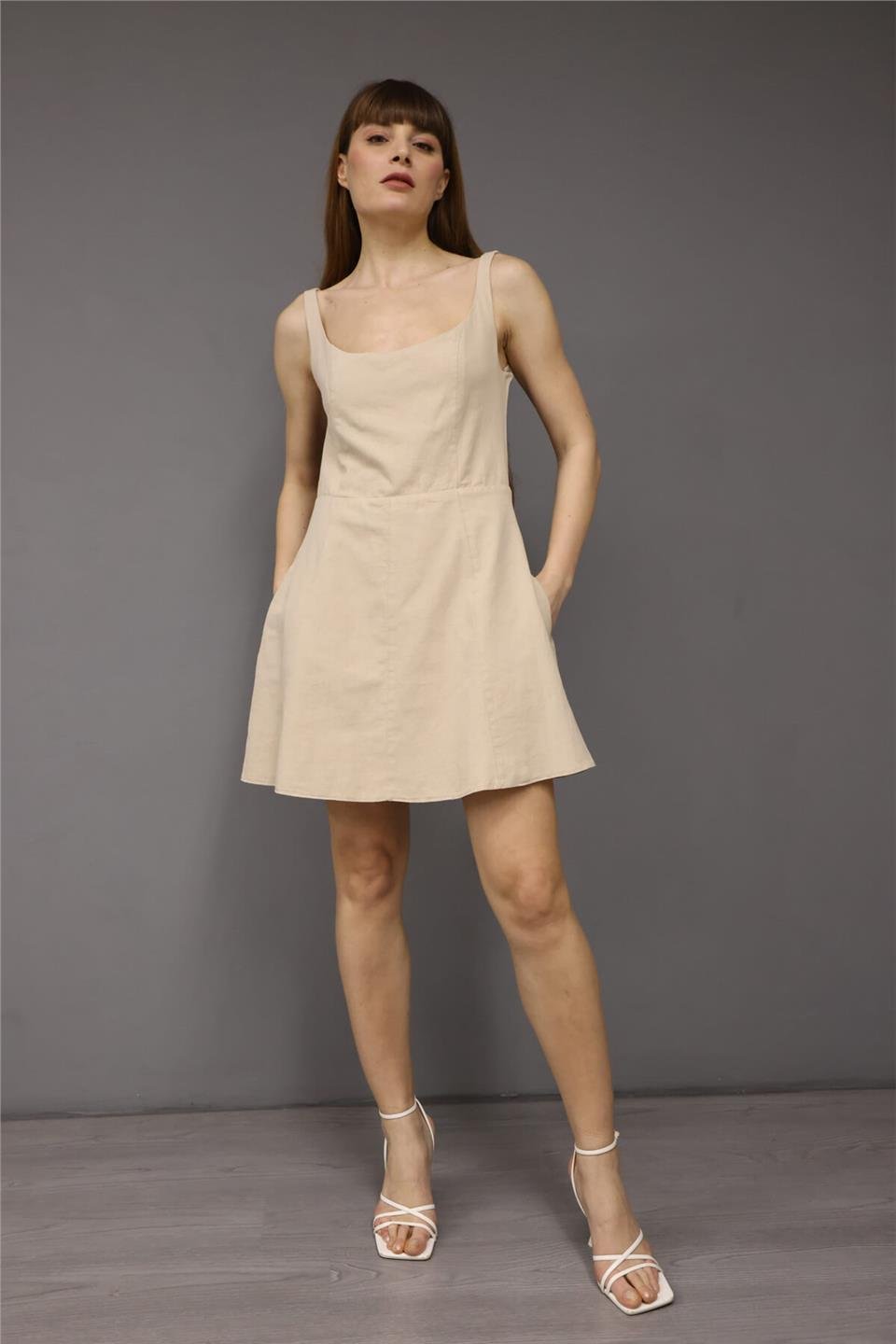 Wholesale Women's MICHELLE BUTTONED MINI Dress Irish Cream