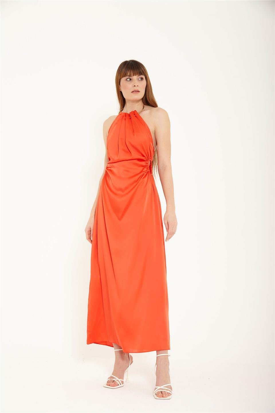 Wholesale Women's SATIN Dress Tomato Red